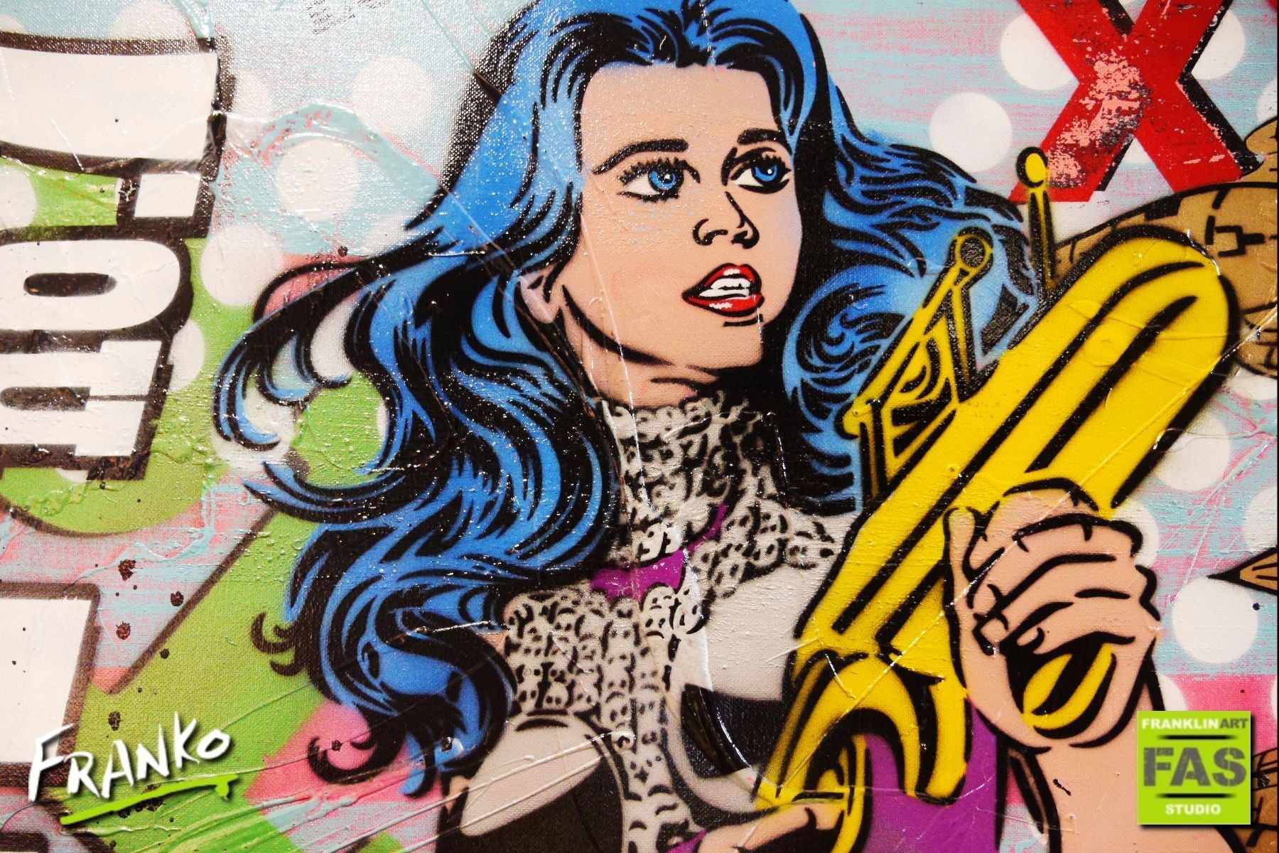 Barbarella!! 140cm x 100cm Barbarella Pop Art Painting (SOLD)