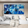 Blue Theory 200cm x 100cm Blue White Textured Abstract Painting-Abstract-Franko-[franko_art]-[beautiful_Art]-[The_Block]-Franklin Art Studio