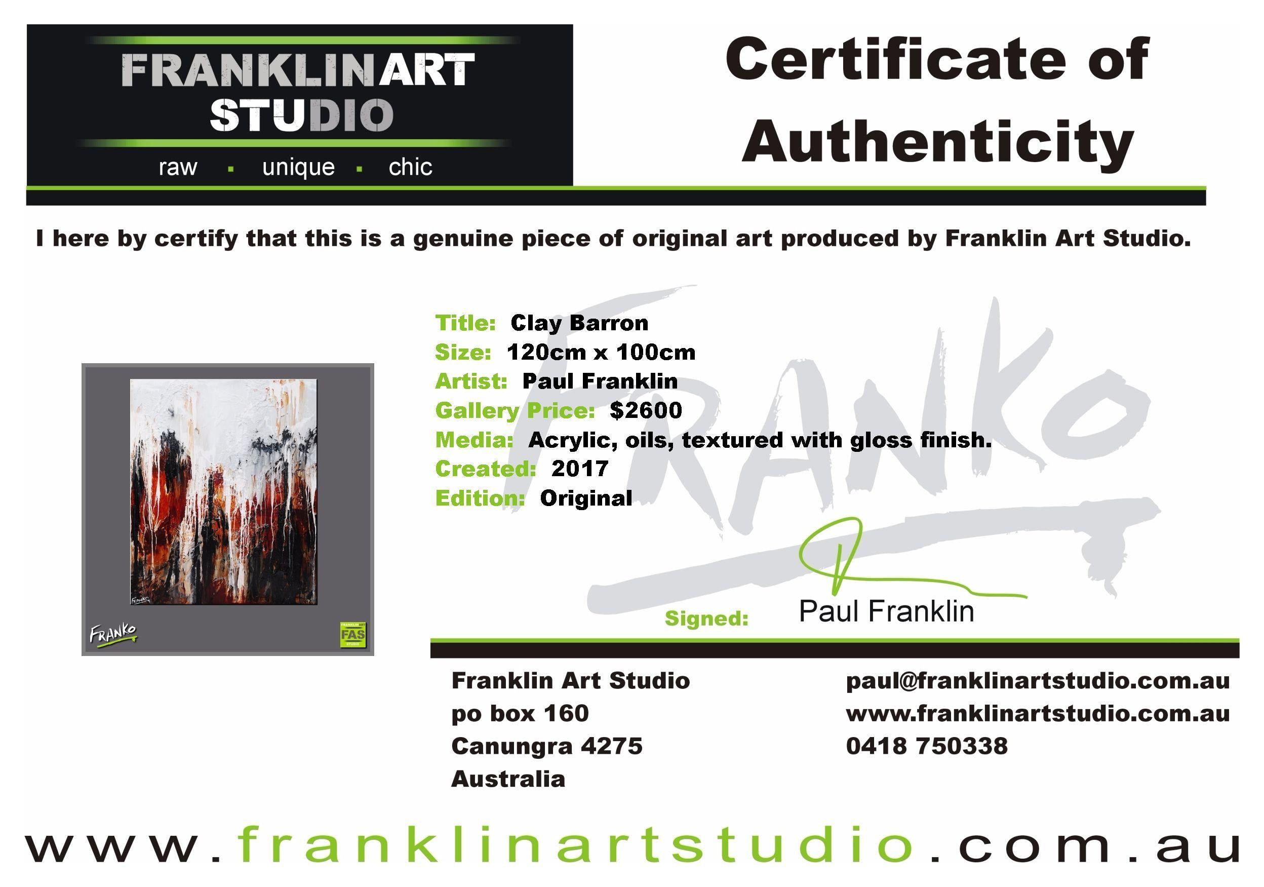 Clay Barron 120cm x 100cm Brown Abstract Painting (SOLD)-abstract-Franko-[franko_art]-[beautiful_Art]-[The_Block]-Franklin Art Studio