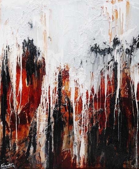 Clay Barron 120cm x 100cm Brown Abstract Painting (SOLD)-abstract-Franko-[Franko]-[Australia_Art]-[Art_Lovers_Australia]-Franklin Art Studio