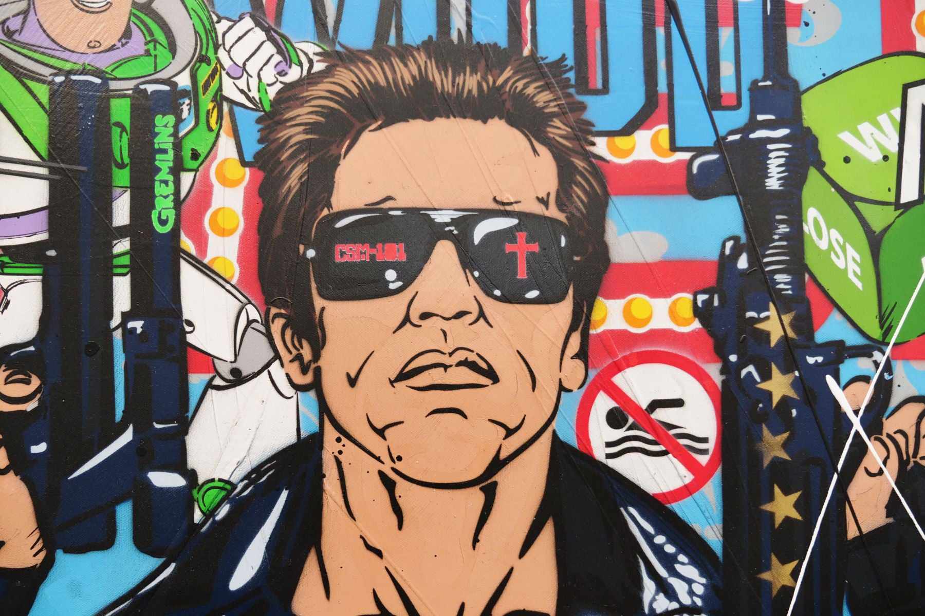 Godly Cinematica 240cm x 100cm Godfather Terminator Textured Movies Urban Pop Art Painting (SOLD)