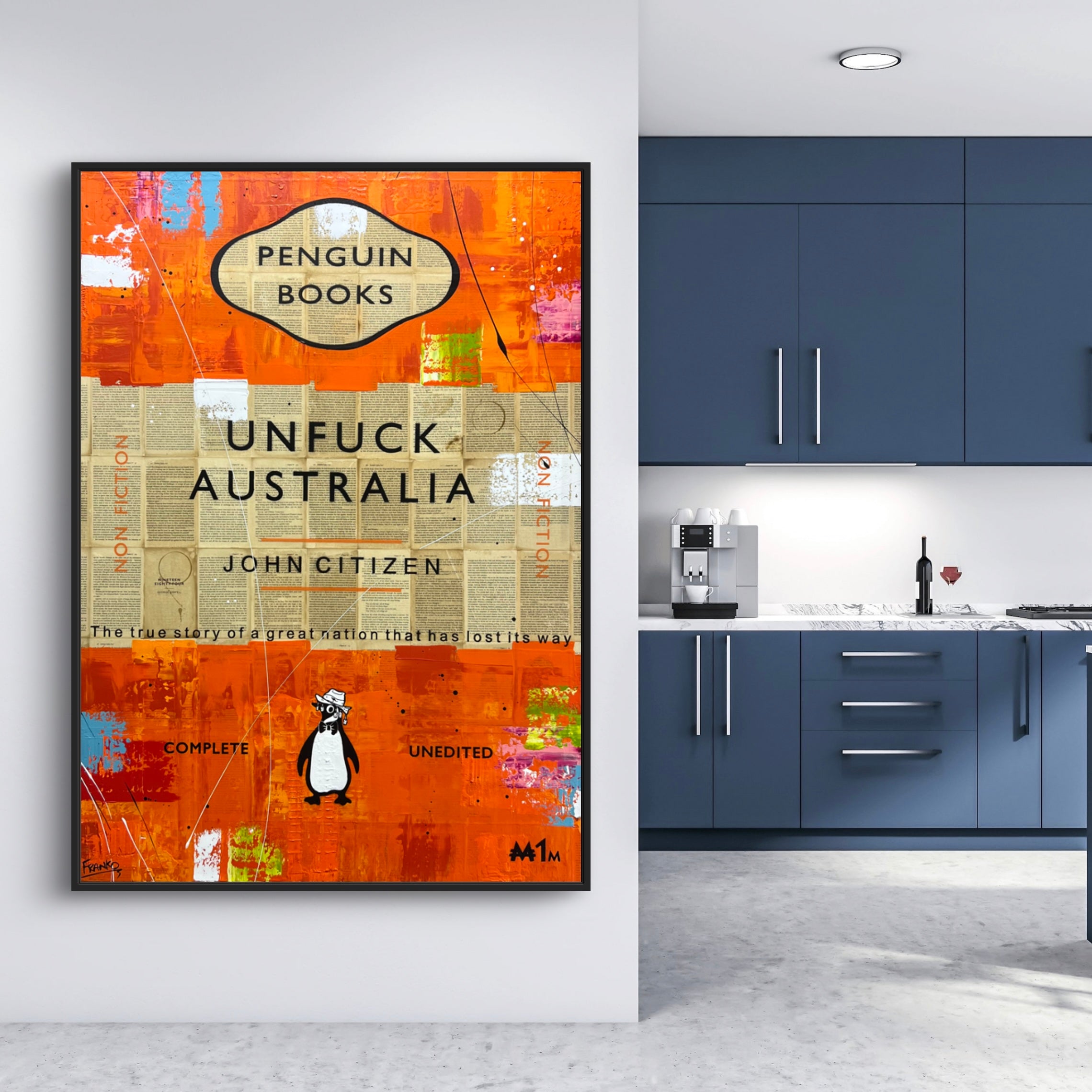 Say G'day 140cm x 100cm Australiana Urban Pop Book Club Painting-book club-Franko-[huge]-[Australian]-[best Selling]-Franklin Art Studio