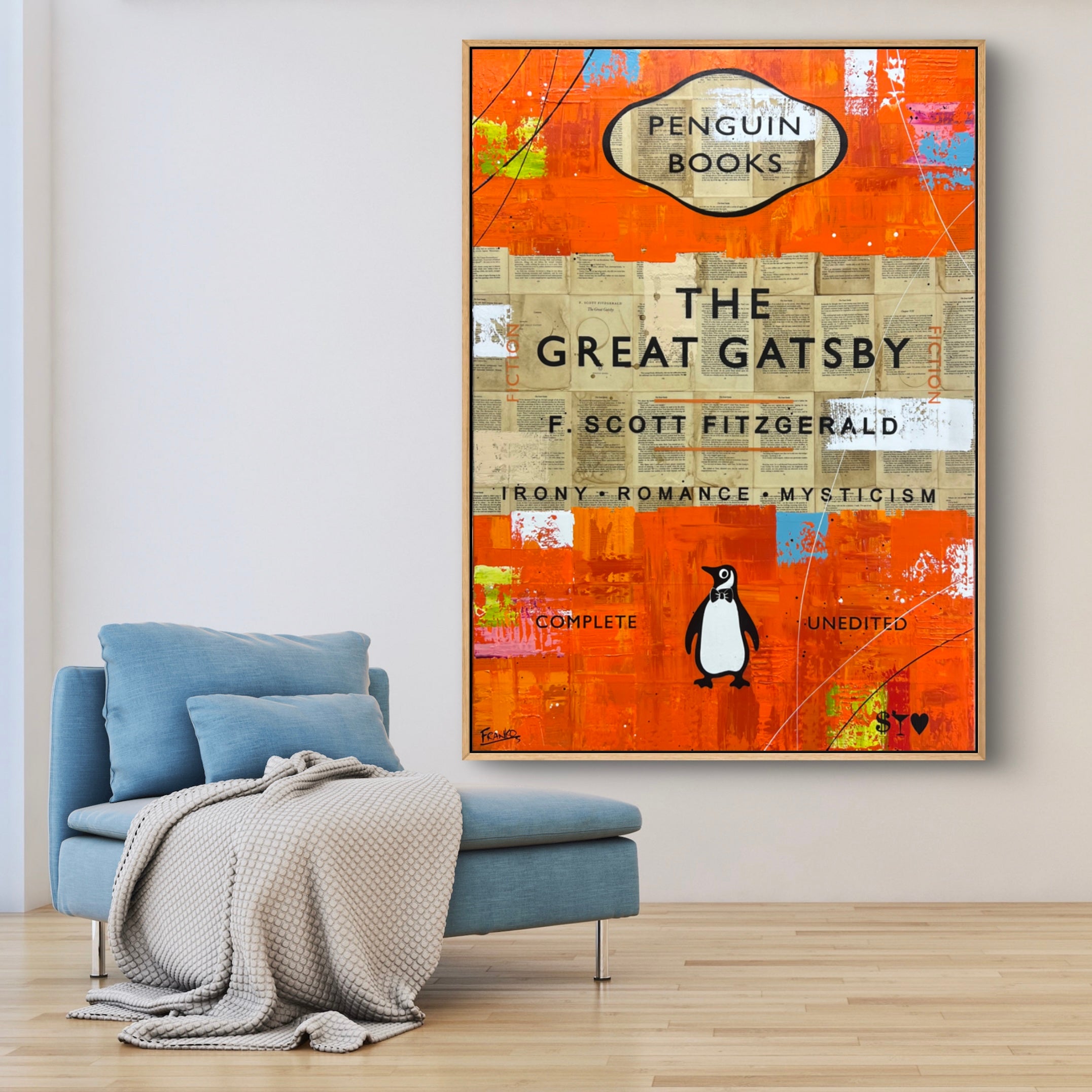 Gatsby Unedited 140cm x 100cm Urban Pop Book Club Painting-book club-Franko-[huge]-[Australian]-[best Selling]-Franklin Art Studio