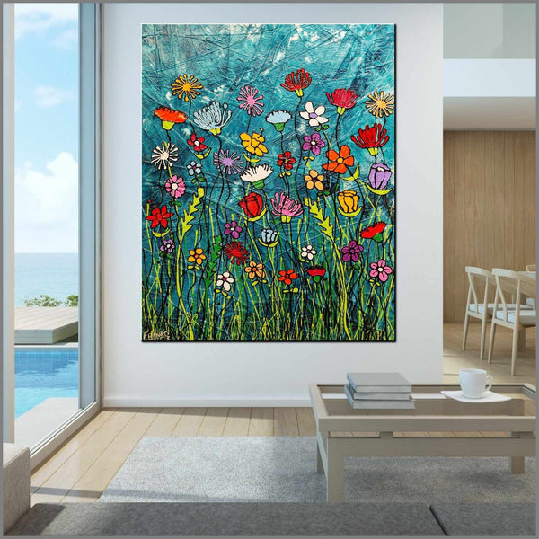 Loaded Bunch 120cm x 150cm Flower Garden Urban Pop Painting (SOLD)