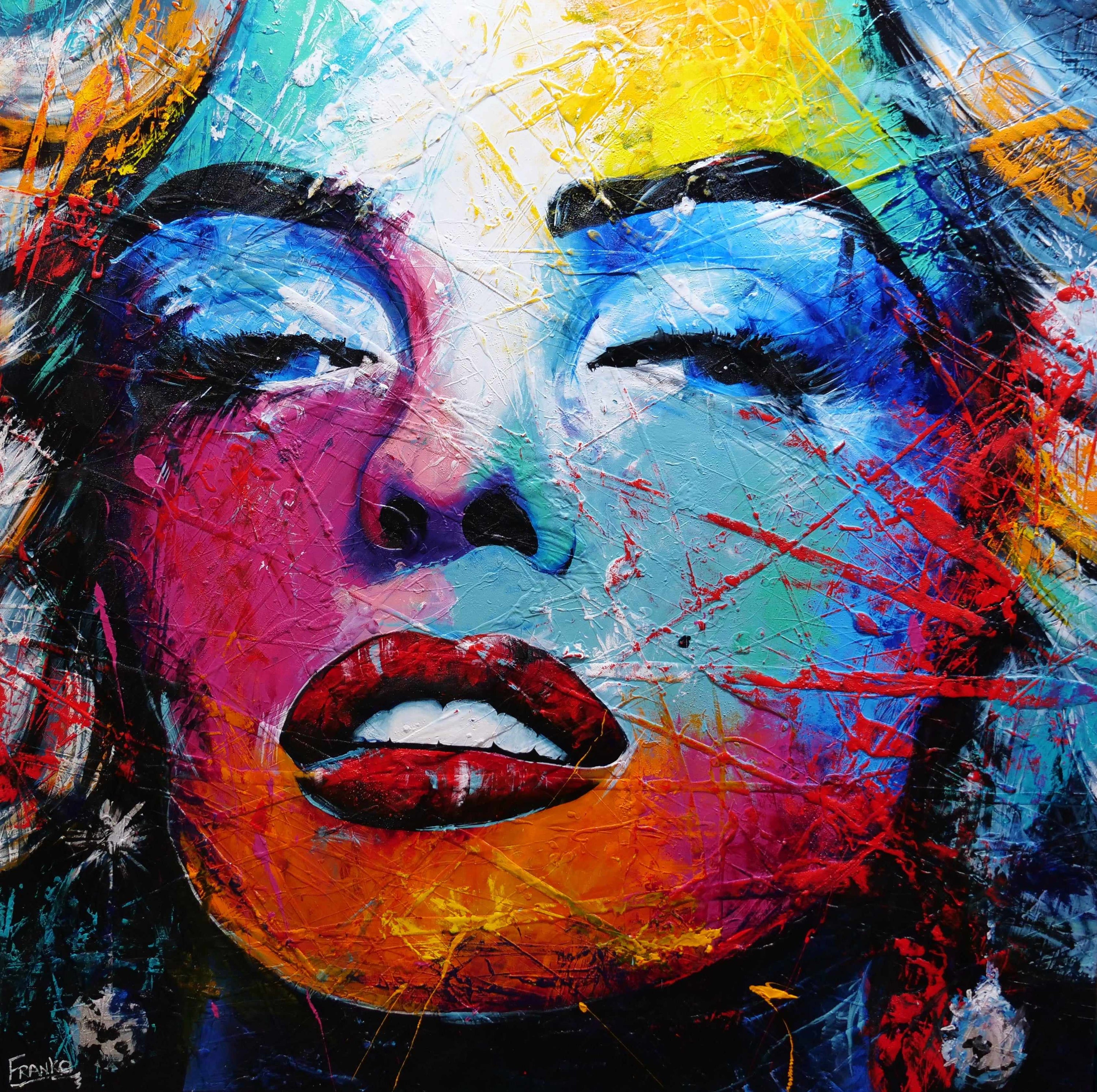 Marilyn Nectar 150cm x 150cm Marilyn Monroe Abstract Realism Textured Painting (SOLD)-people-Franko-[Franko]-[Australia_Art]-[Art_Lovers_Australia]-Franklin Art Studio