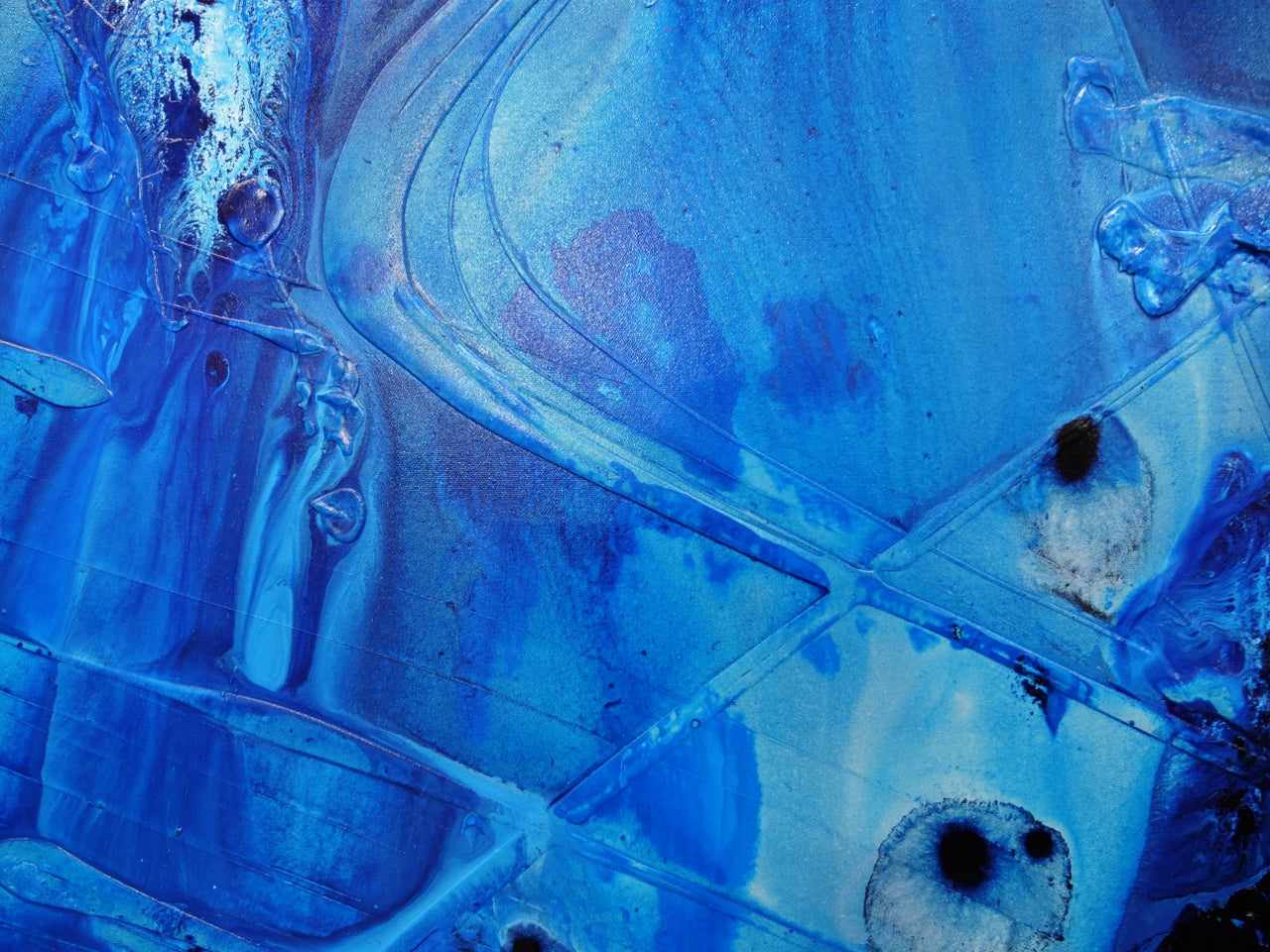 Midnight Stimulation 140cm x 100cm Blue White Textured Abstract Painting (SOLD)