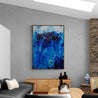 Midnight Stimulation 140cm x 100cm Blue White Textured Abstract Painting-Abstract-[Franko]-[Artist]-[Australia]-[Painting]-Franklin Art Studio