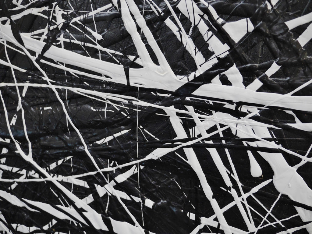 Frozen Squared 150cm x 150cm Black White Textured Abstract Painting
