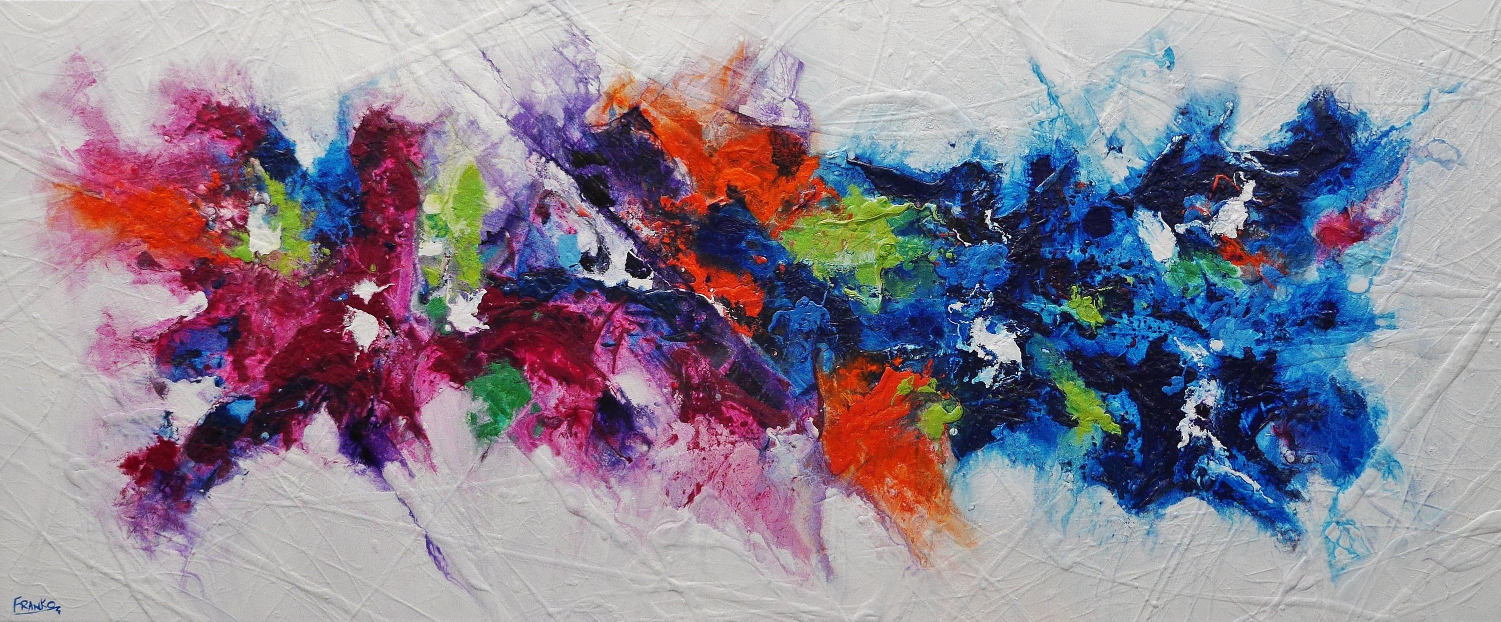 Organic Bouquet 240cm x 100cm Colourful Textured Abstract Painting (SOLD)