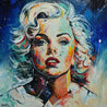 Teal Blond 120cm x 120cm Marilyn Munroe Textured Abstract Realism Painting-abstract realism-[Franko]-[Australian Artist]-[Large]-[Popular]-Franklin Art Studio