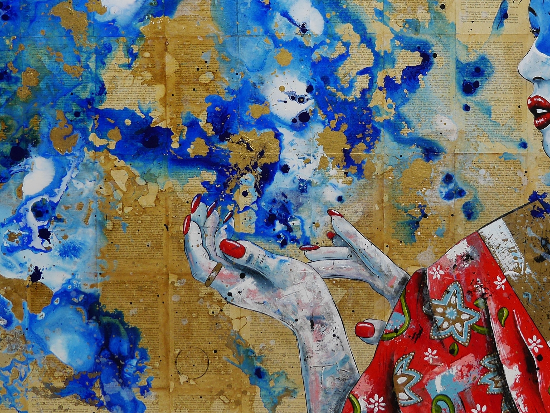 Aquilla 200cm x 120cm Geisha Abstract Realism Book Club Painting