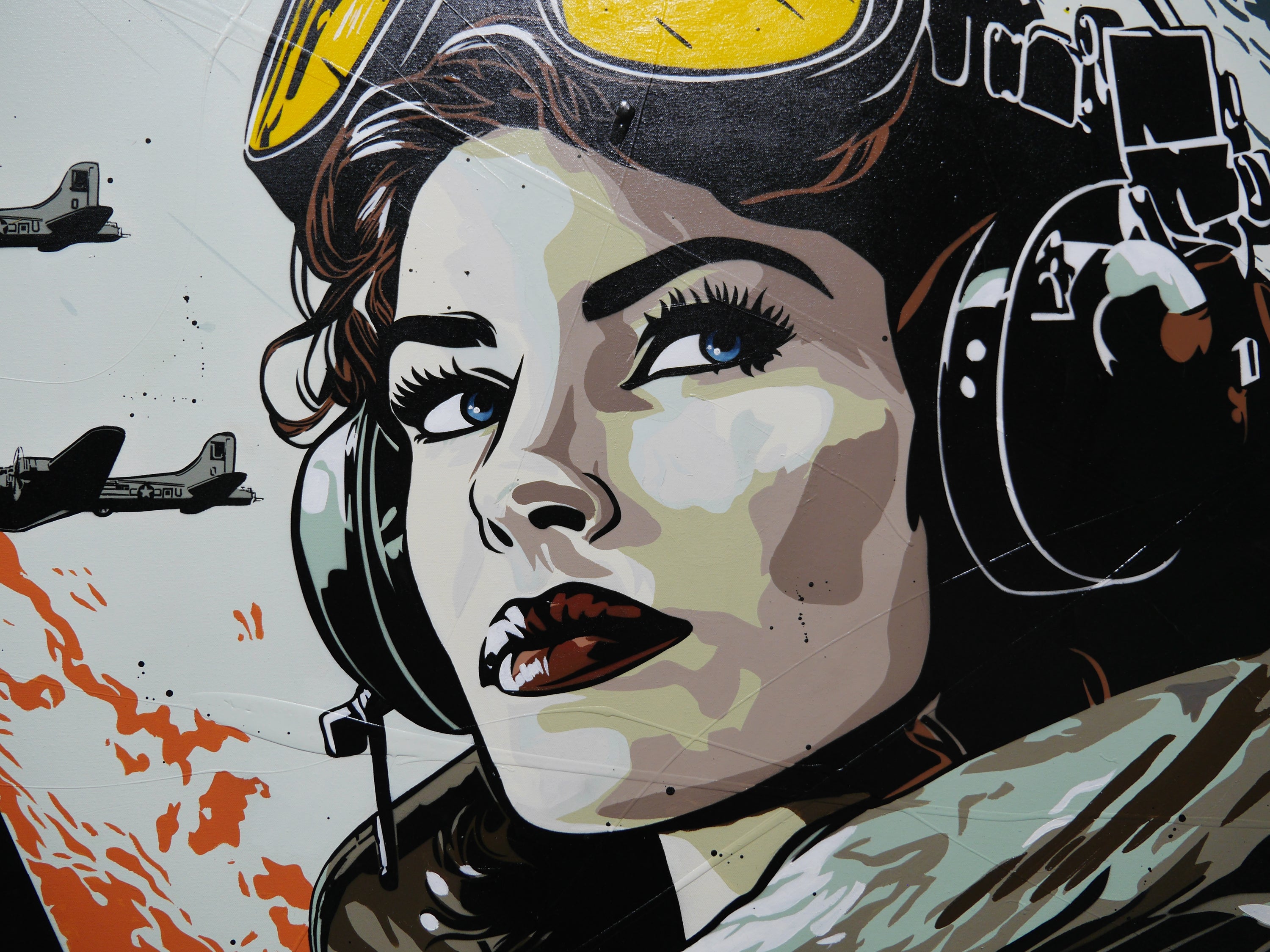 The Squadron 160cm x 100cm Pilot Classic Pop Art Painting (SOLD)