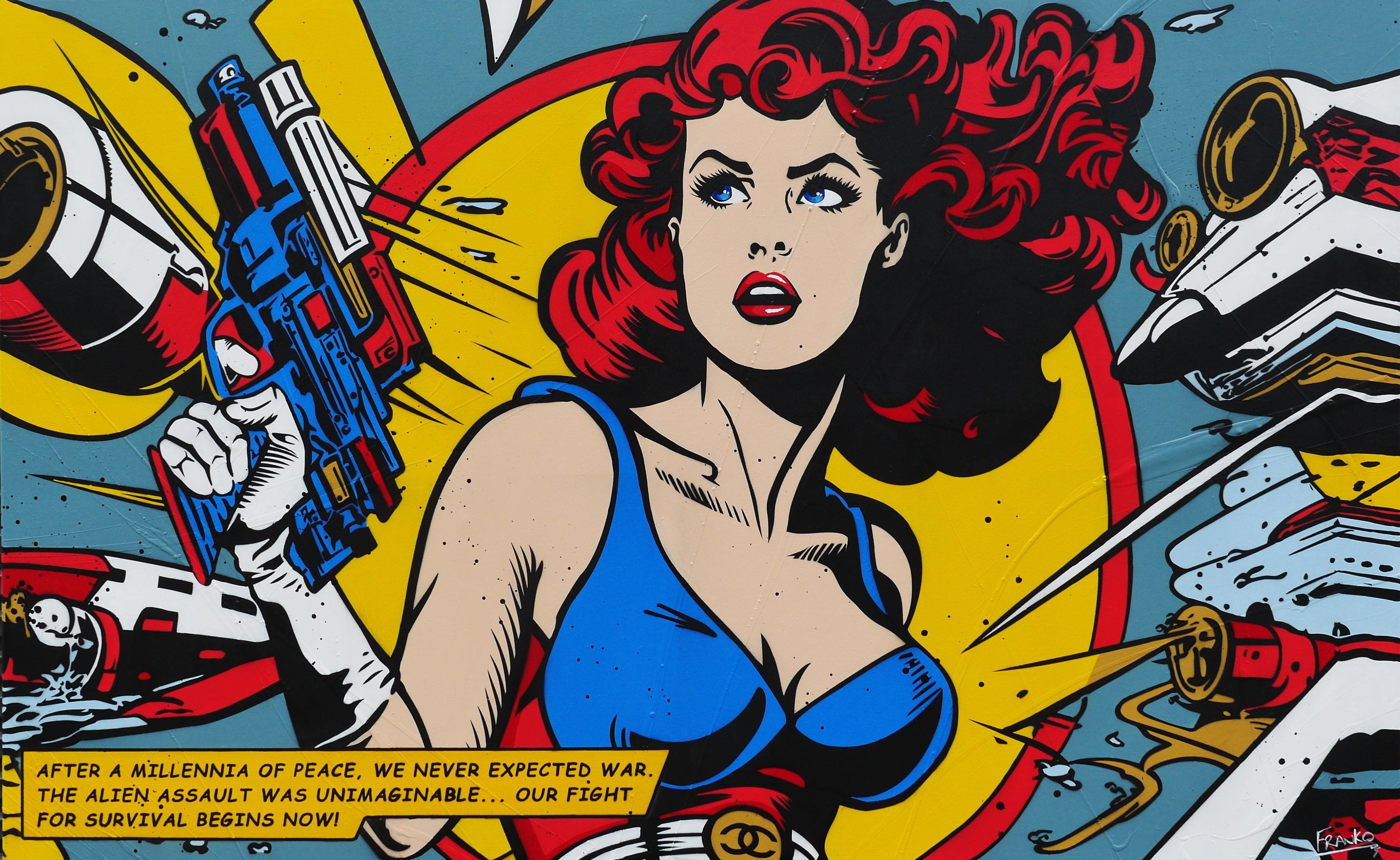 Space Wars 160cm x 100cm Space Classic Pop Art Painting