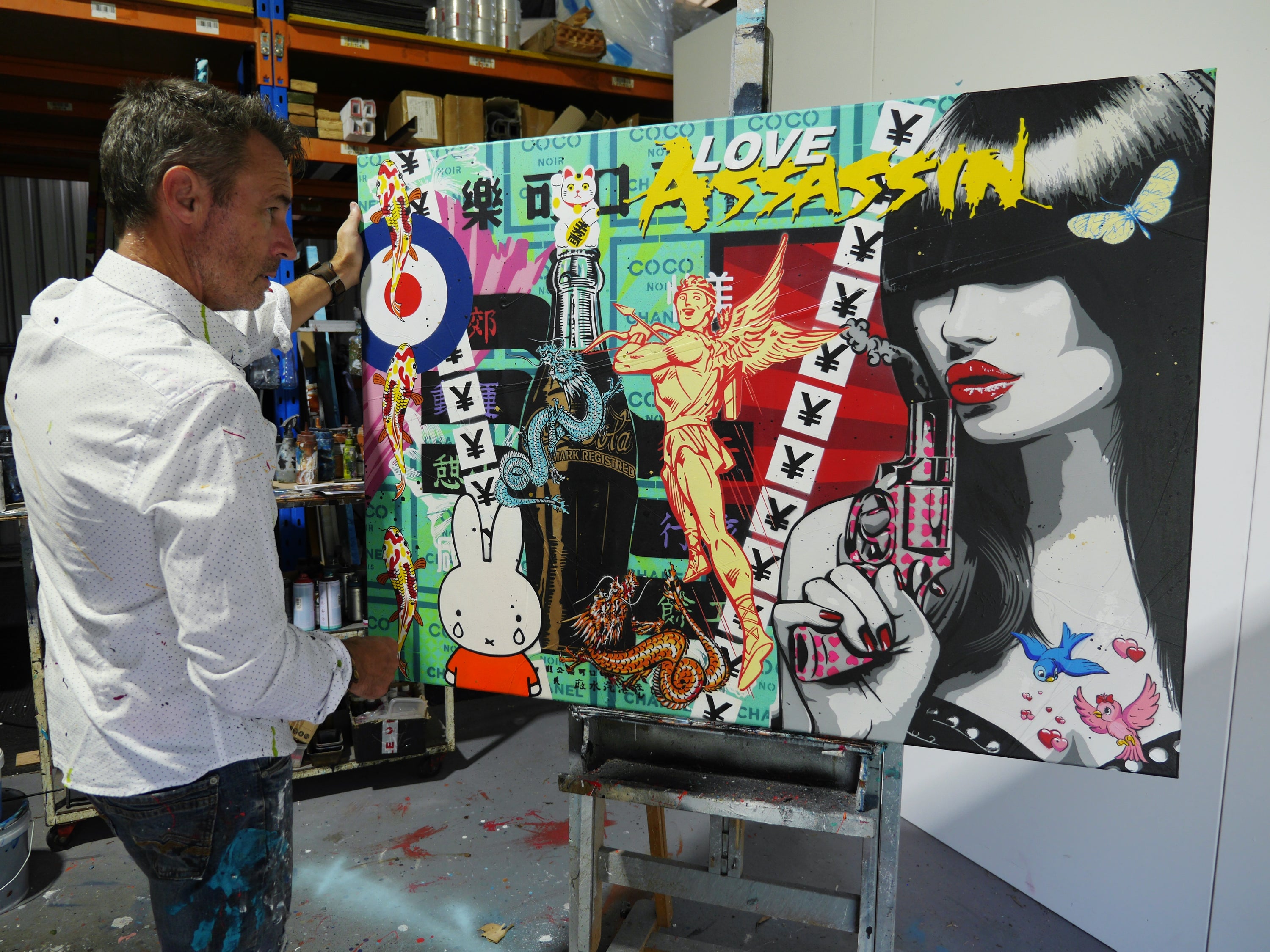 Love Assassin 140cm x 100cm Textured Urban Pop Art Painting