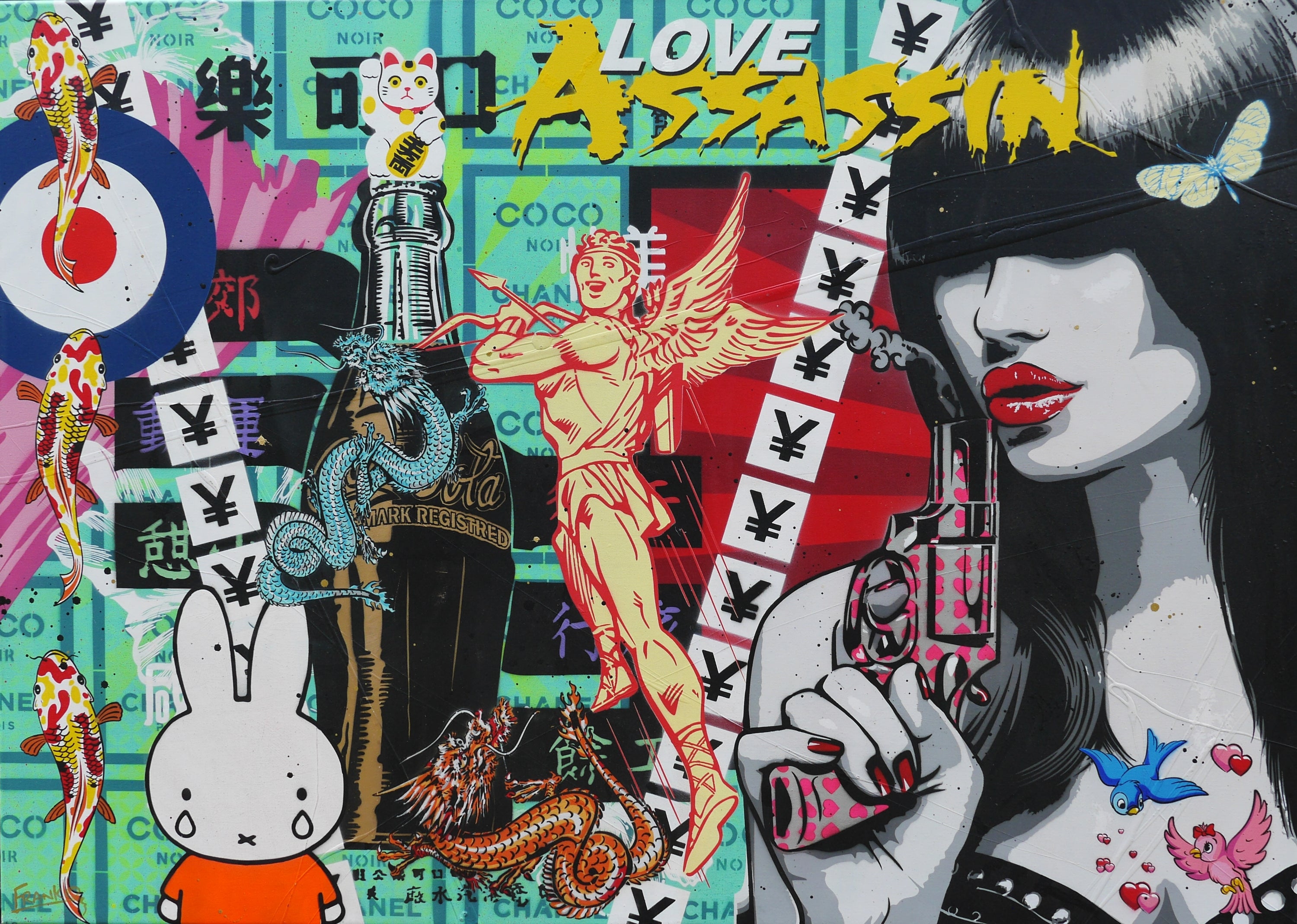 Love Assassin 140cm x 100cm Textured Urban Pop Art Painting