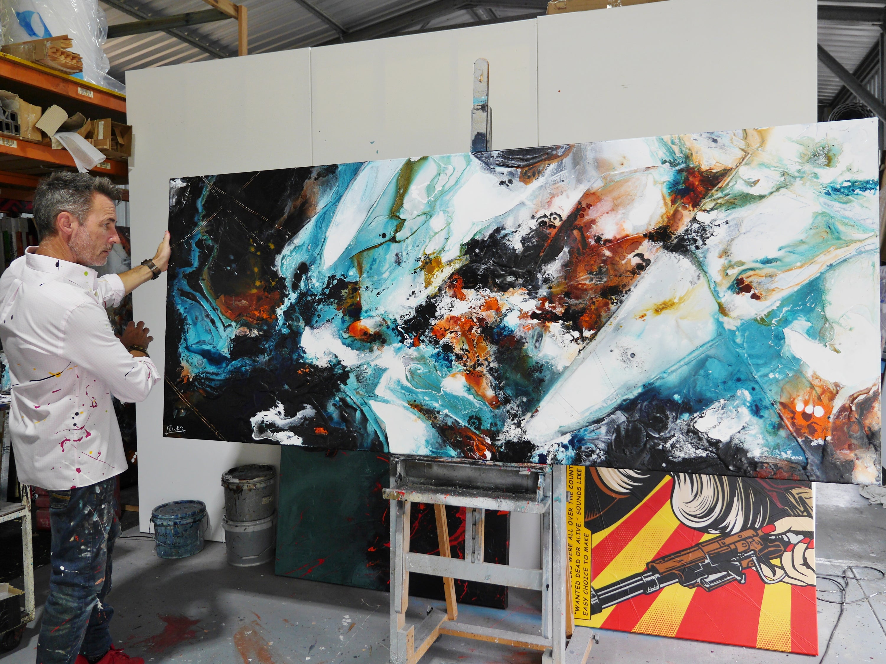 Rusted Perspective 240cm x 100cm Textured Abstract Painting