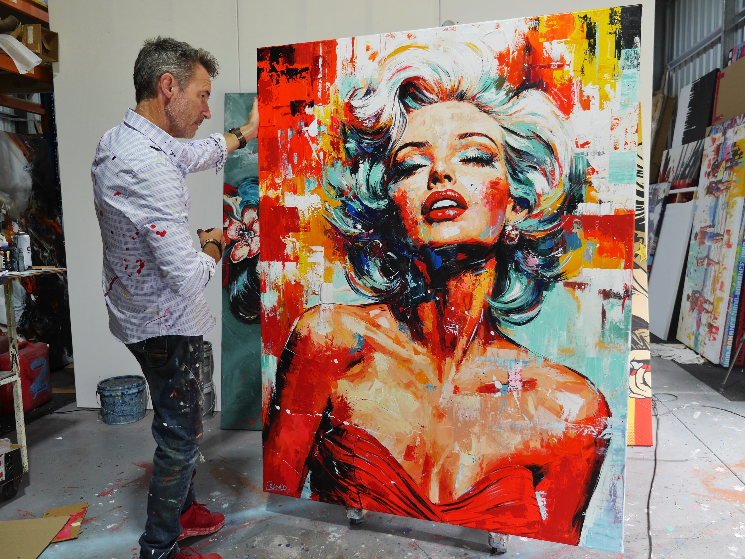 Scarlett Blonde 140cm x 180cm Marilyn Monroe Textured Abstract Realism Painting