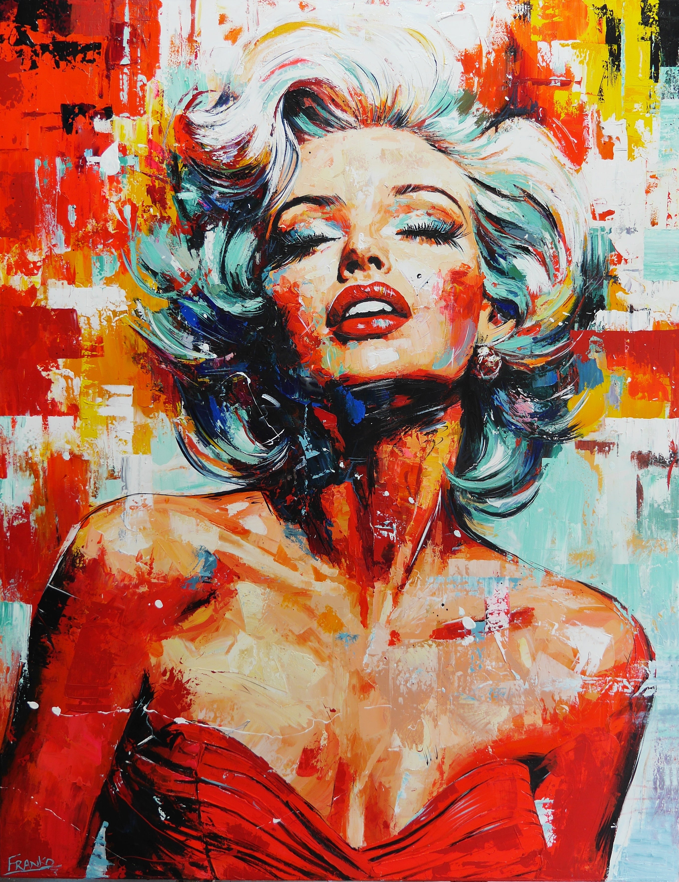 Scarlett Blonde 140cm x 180cm Marilyn Monroe Textured Abstract Realism Painting