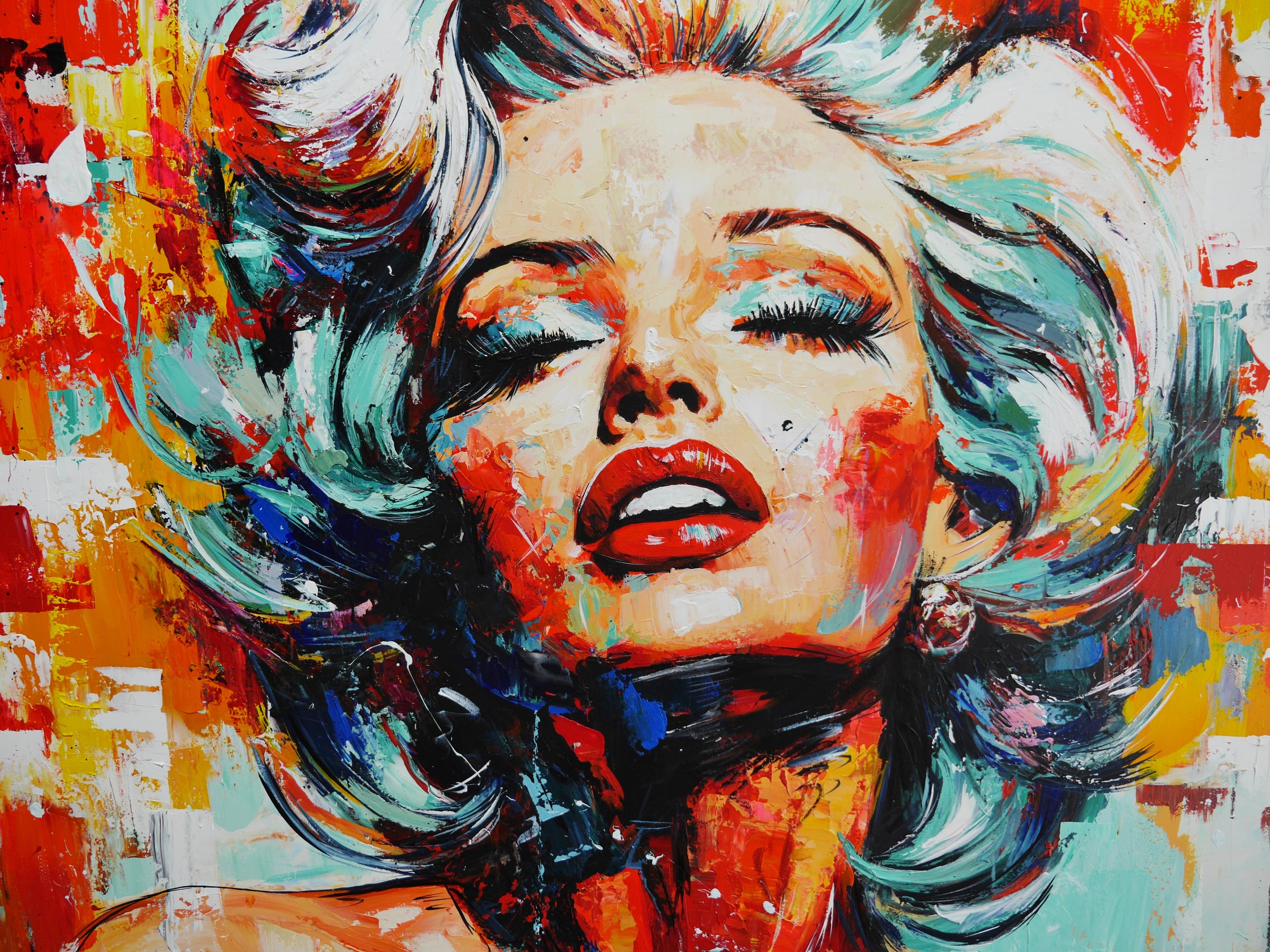 Scarlett Blonde 140cm x 180cm Marilyn Monroe Textured Abstract Realism Painting