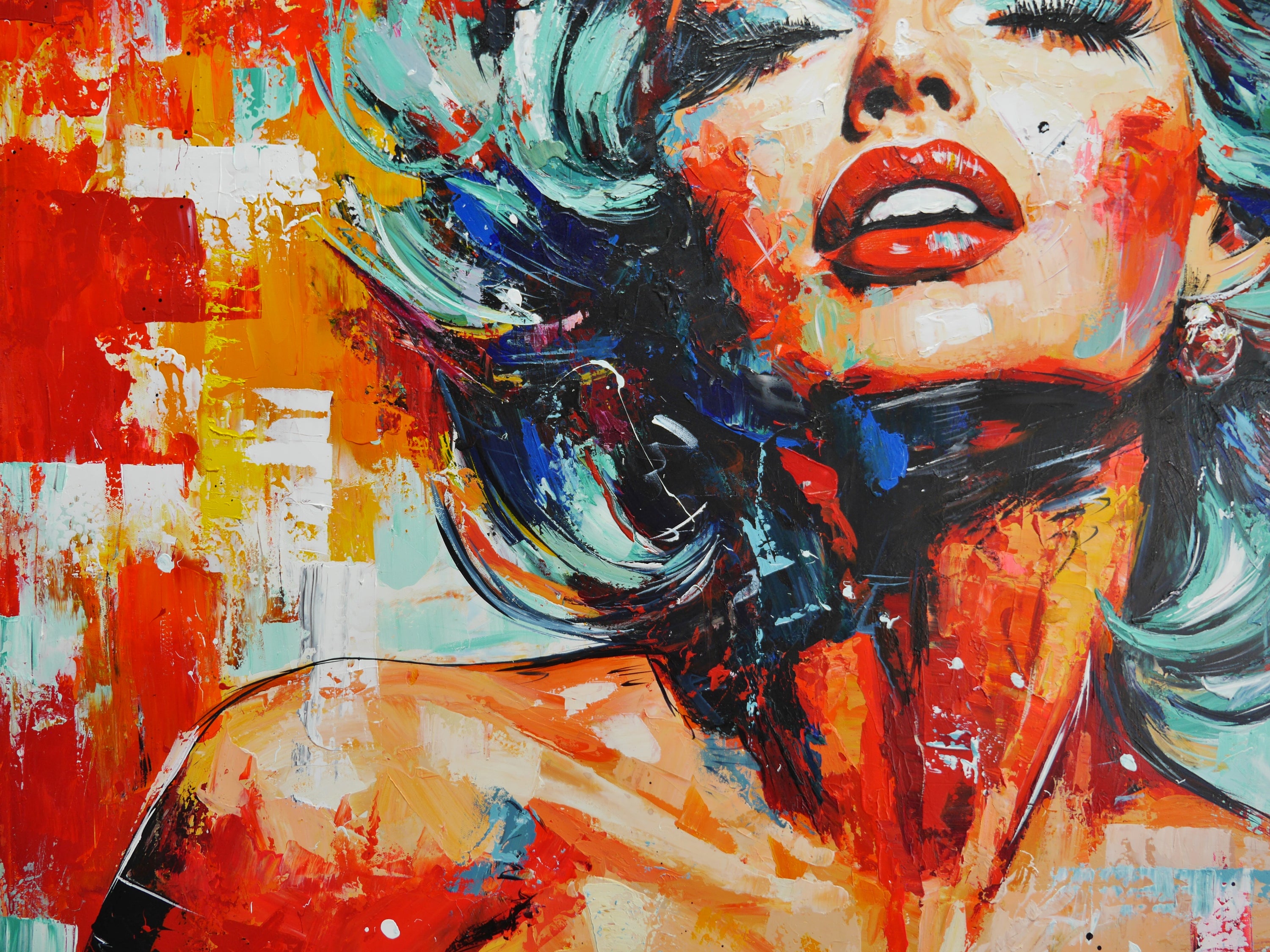 Scarlett Blonde 140cm x 180cm Marilyn Monroe Textured Abstract Realism Painting