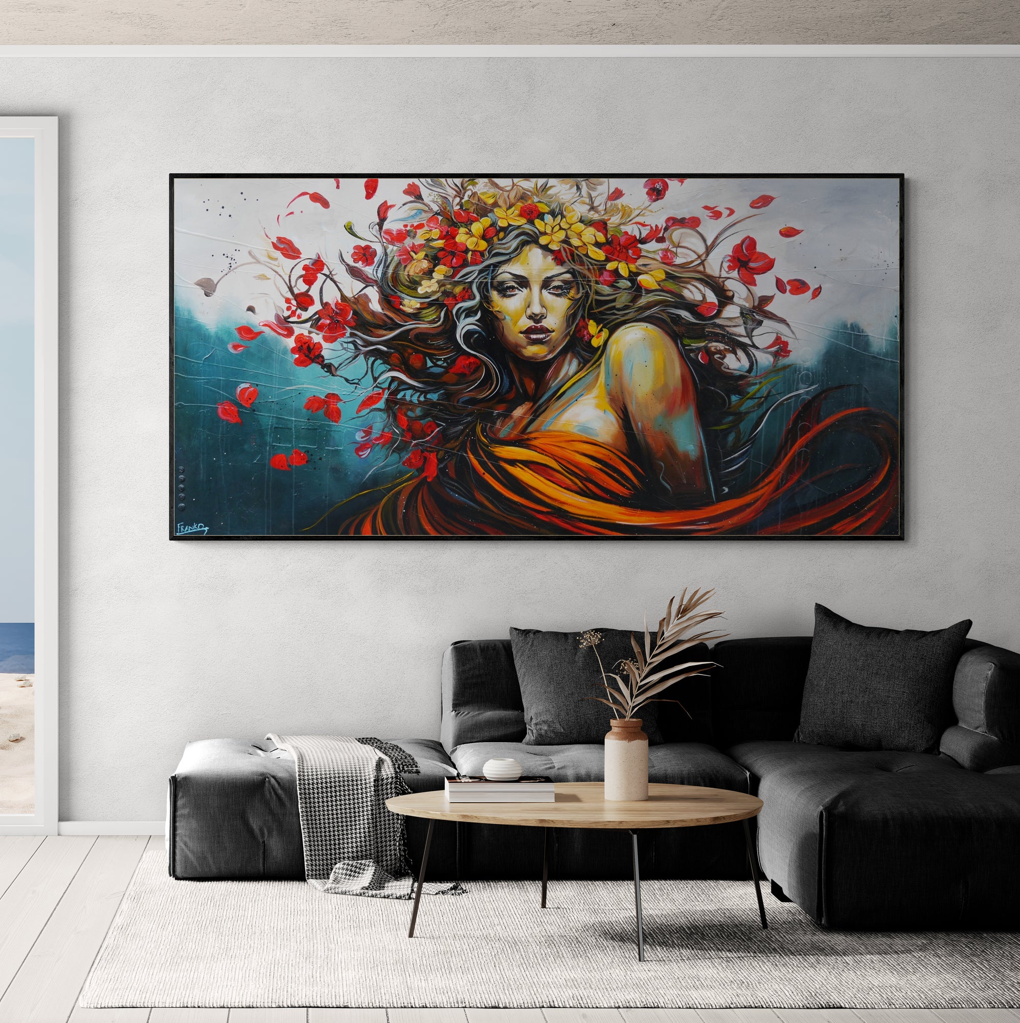 Aphrodite 240cm x 120cm Abstract Realism Textured Framed Painting