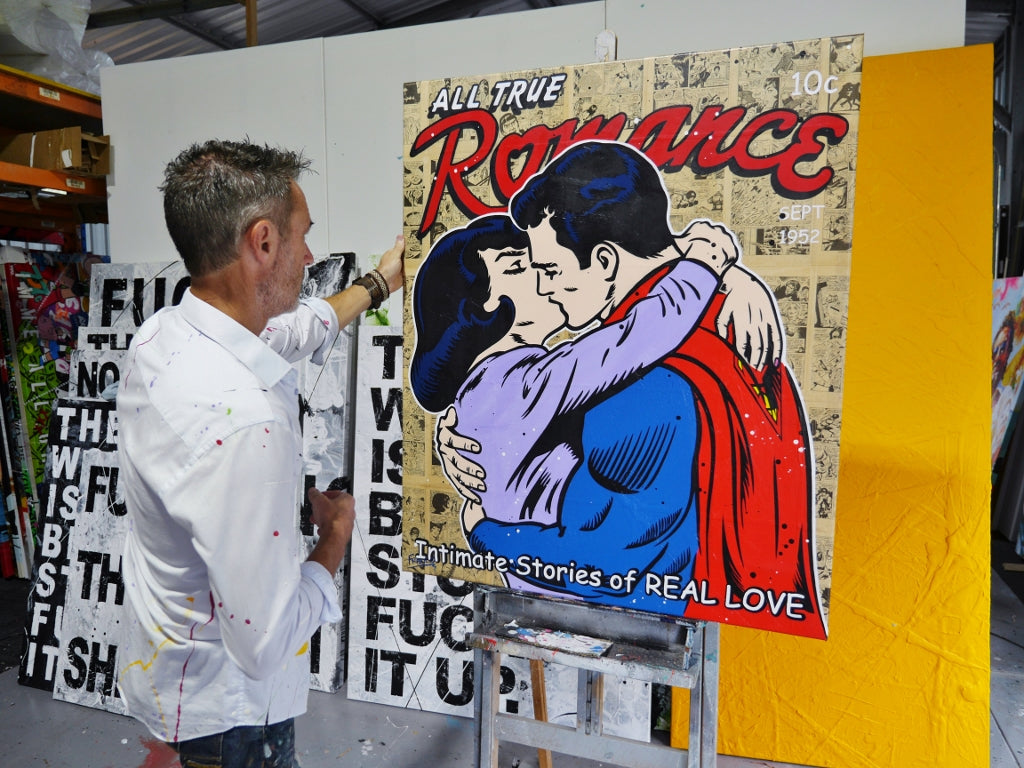 Intimate Superlove 100cm x 120cm Superman Urban Pop Book Club Painting