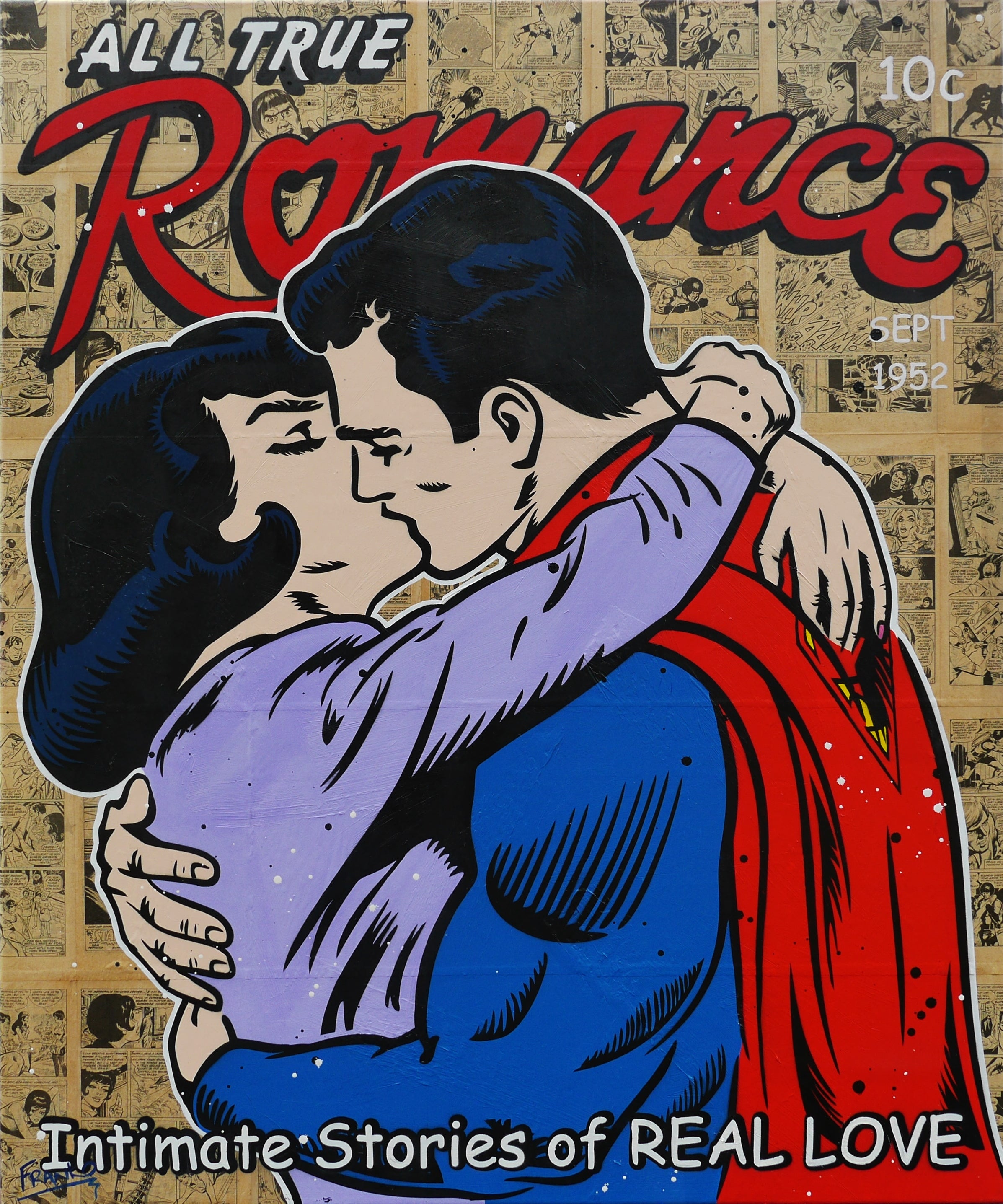 Intimate Superlove 100cm x 120cm Superman Urban Pop Book Club Painting