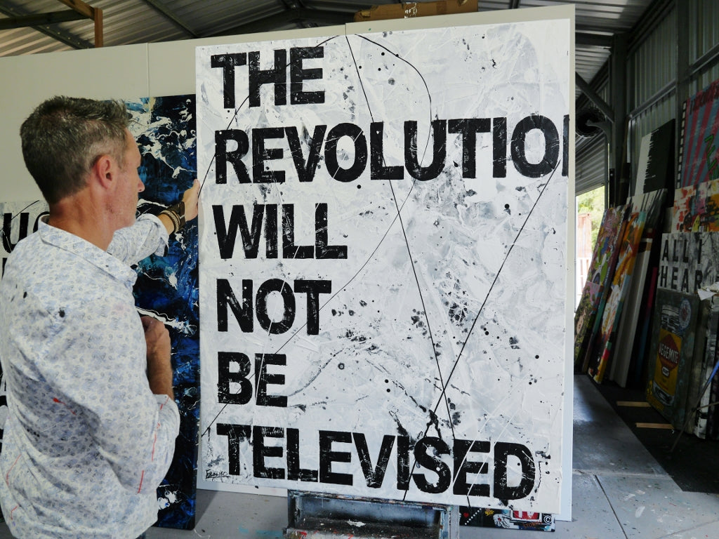 Revolutions and Stuff 120cm x 150cm Textured Urban Pop Art Painting