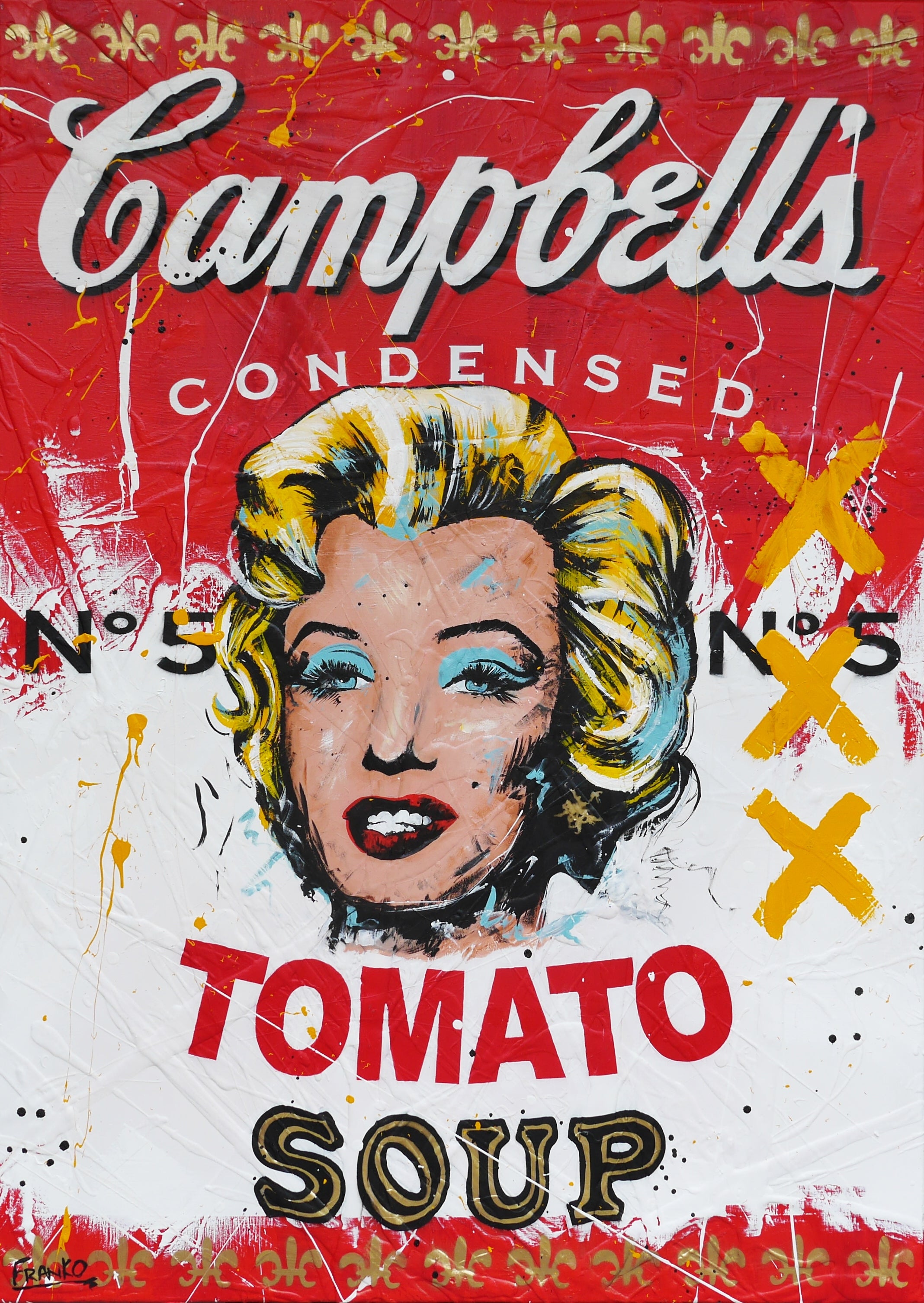 Campbell's Marilyn 100cm x 140cm Campbell's Soup Textured Urban Pop Art Painting