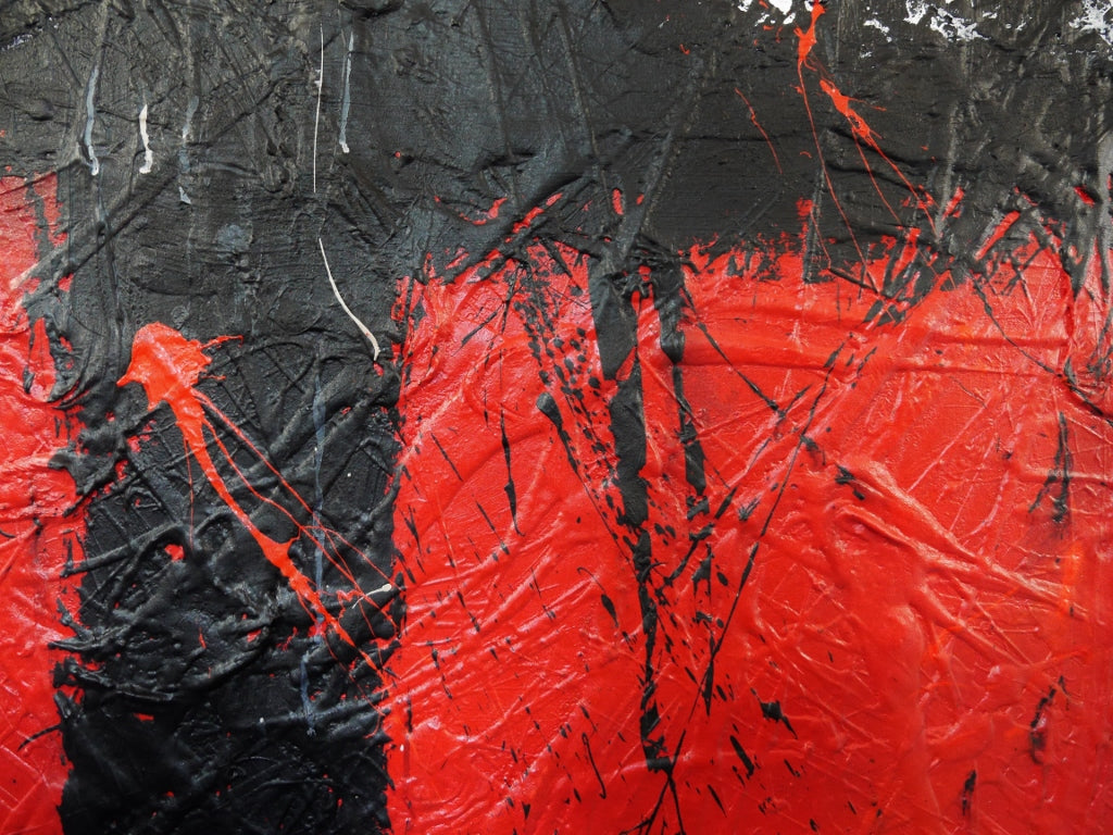 Red Rocket 160cm x 100cm Red Black and White Textured Abstract Painting