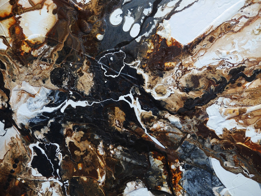 Neutral Oxide 240cm x 100cm Rust White Black Textured Abstract Painting