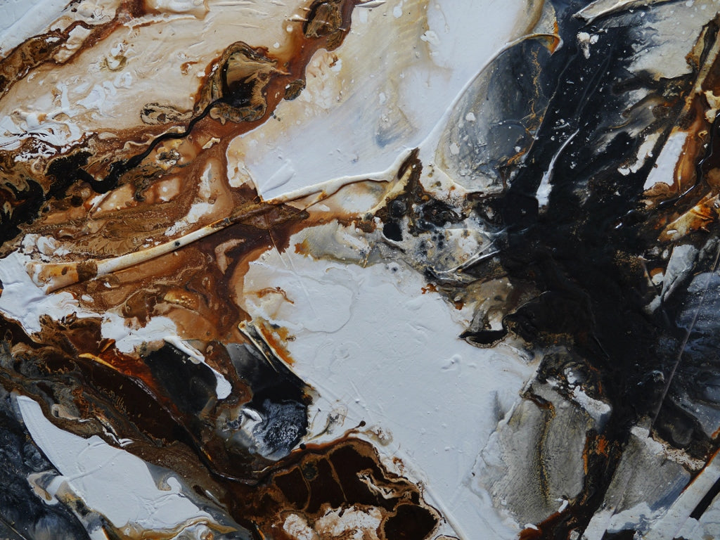 Neutral Oxide 240cm x 100cm Rust White Black Textured Abstract Painting