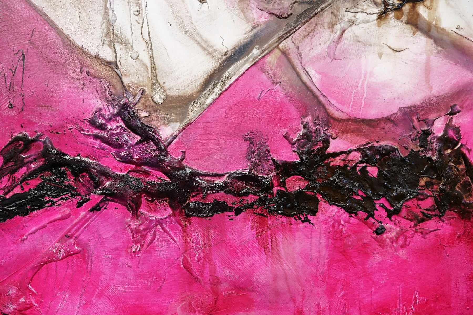 Pink and Grunge 270cm x 120cm Rust Pink Textured Abstract Painting (SOLD)