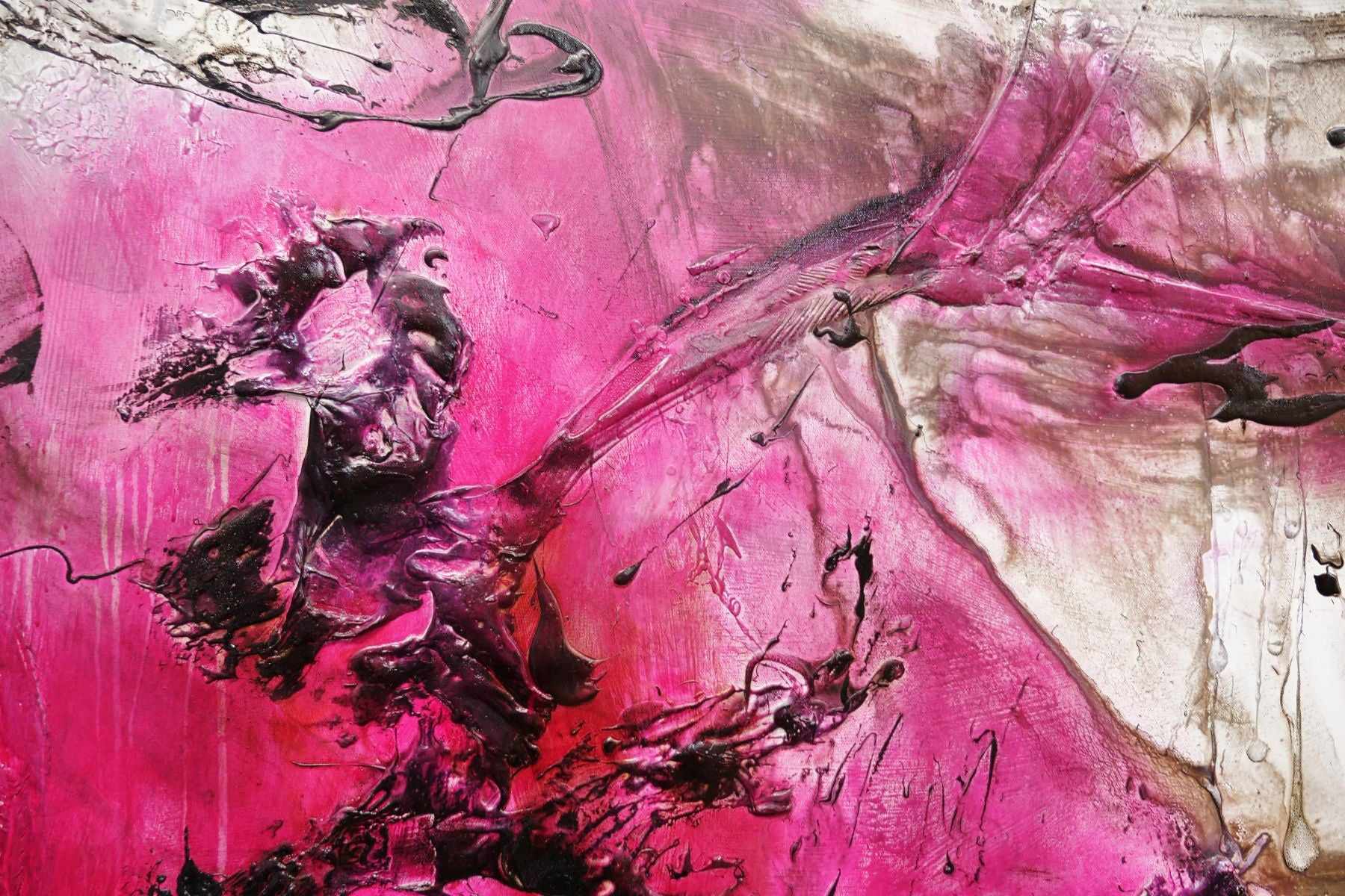 Pink and Grunge 270cm x 120cm Rust Pink Textured Abstract Painting (SOLD)