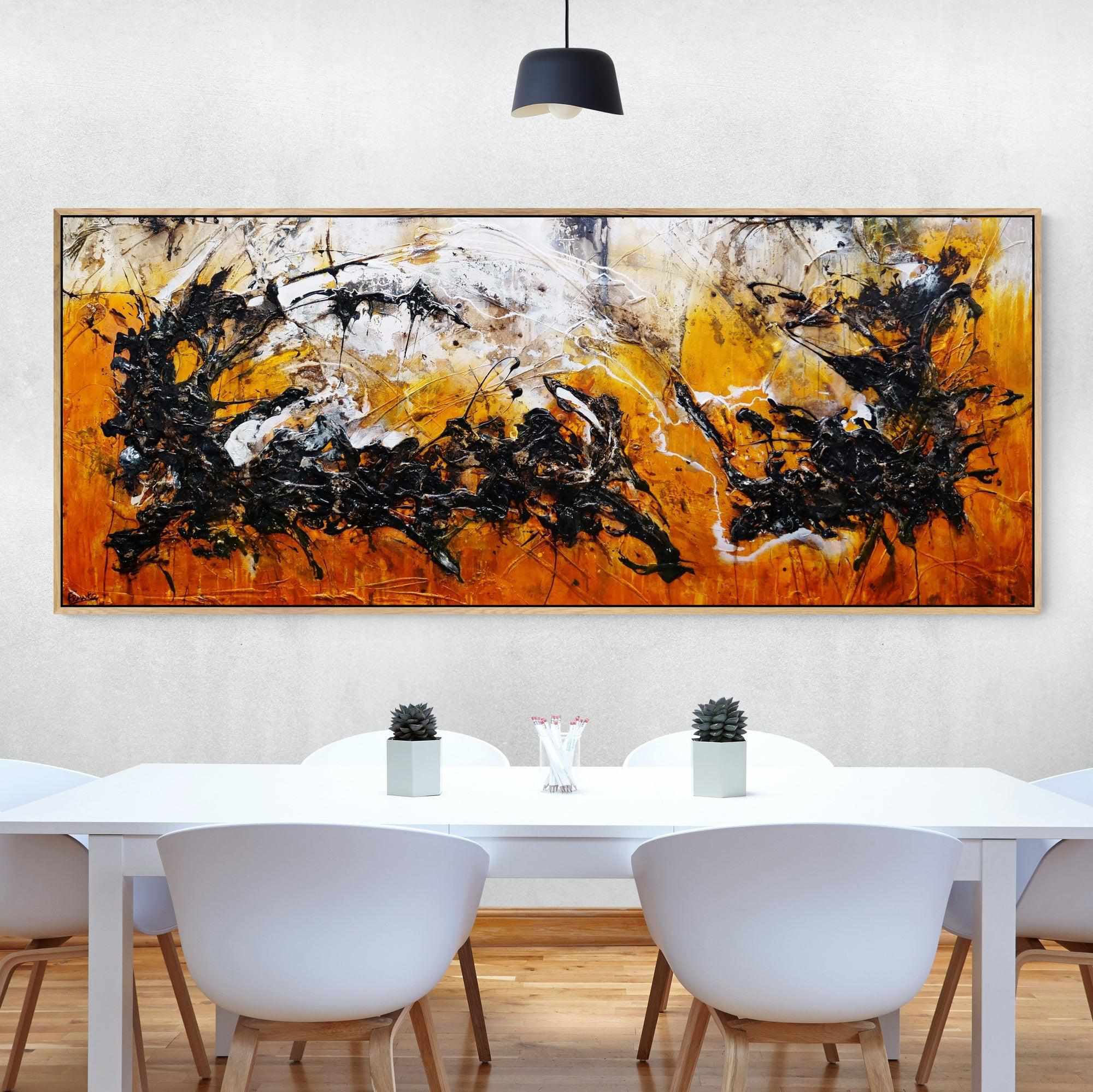 Sienna Reign 240cm x 100cm Textured Abstract Painting-Abstract-Franko-[franko_art]-[beautiful_Art]-[The_Block]-Franklin Art Studio