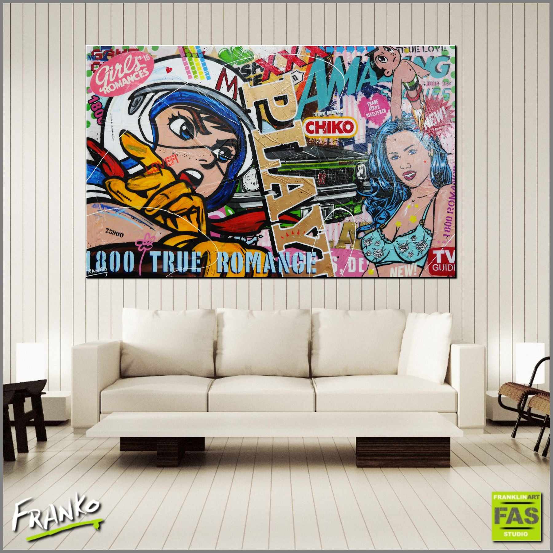 Speeding Speedy Speed 160cm x 100cm Speed Racer Textured Urban Pop Art Painting (SOLD)-urban pop-Franko-[Franko]-[huge_art]-[Australia]-Franklin Art Studio