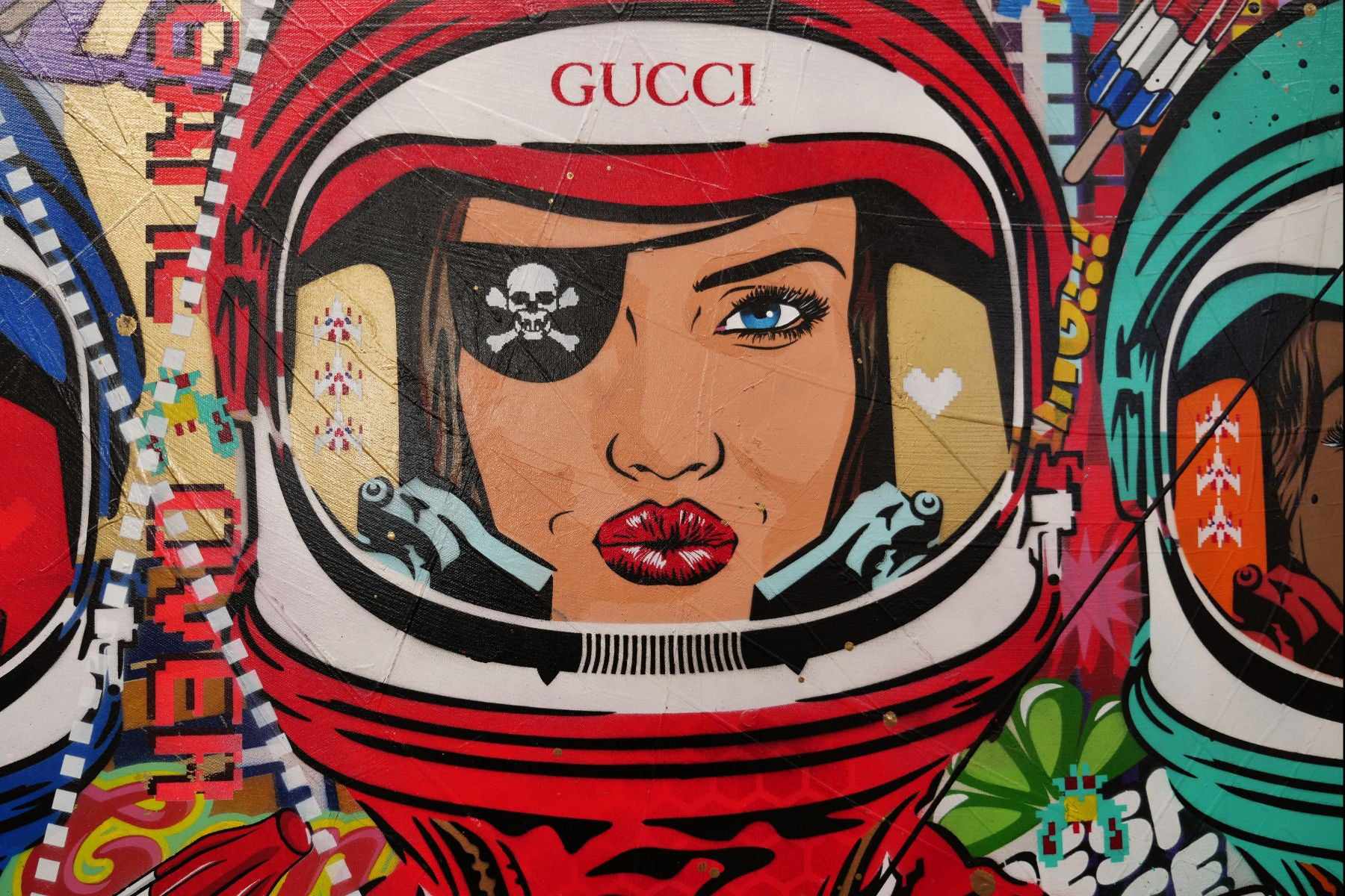 The 5th Element - Cadets 240cm x 100cm Space Cadet Textured Urban Pop Art Painting (SOLD)