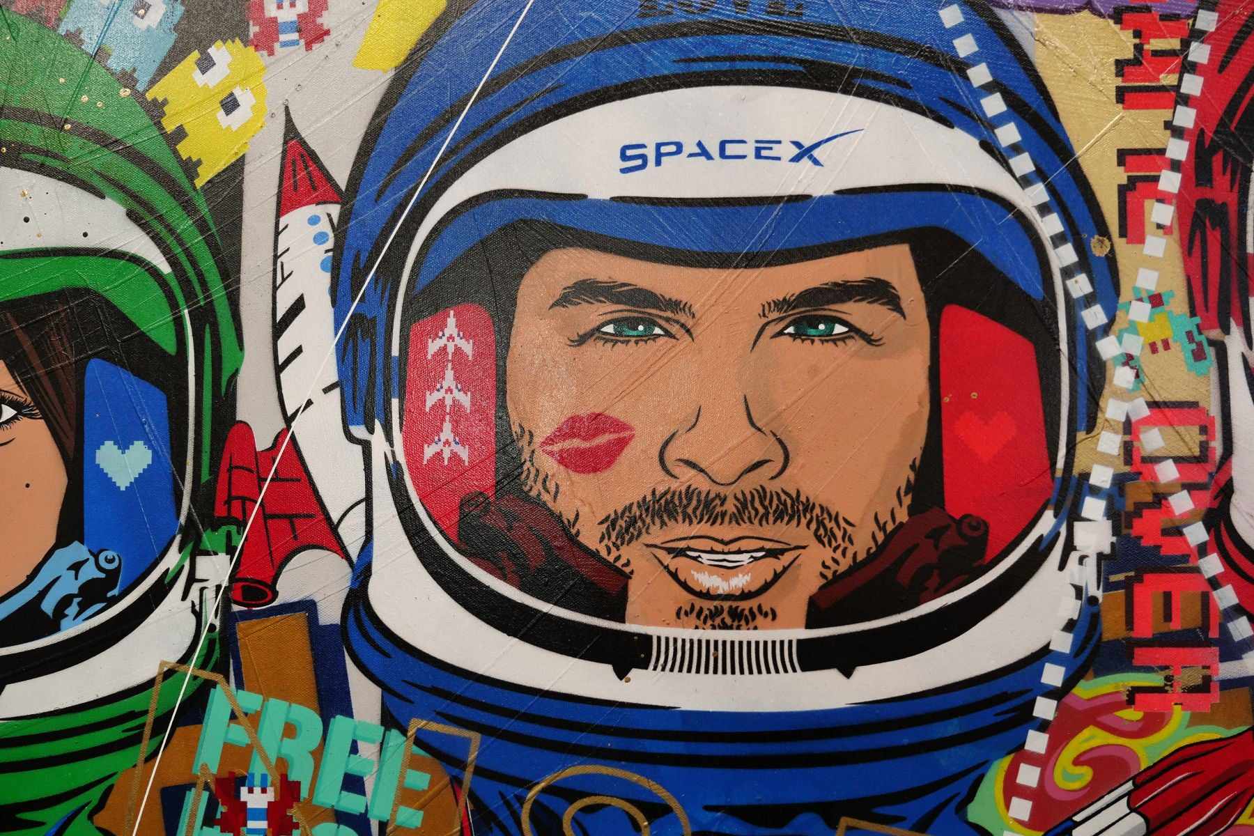 The 5th Element - Cadets 240cm x 100cm Space Cadet Textured Urban Pop Art Painting (SOLD)