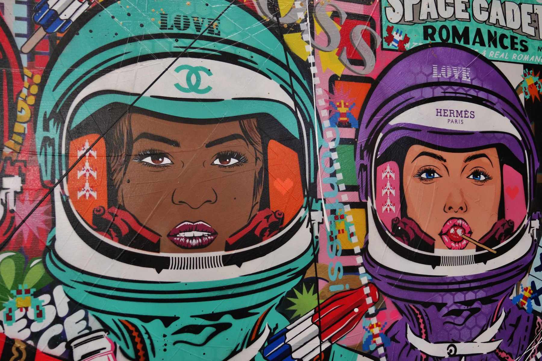 The 5th Element - Cadets 240cm x 100cm Space Cadet Textured Urban Pop Art Painting (SOLD)