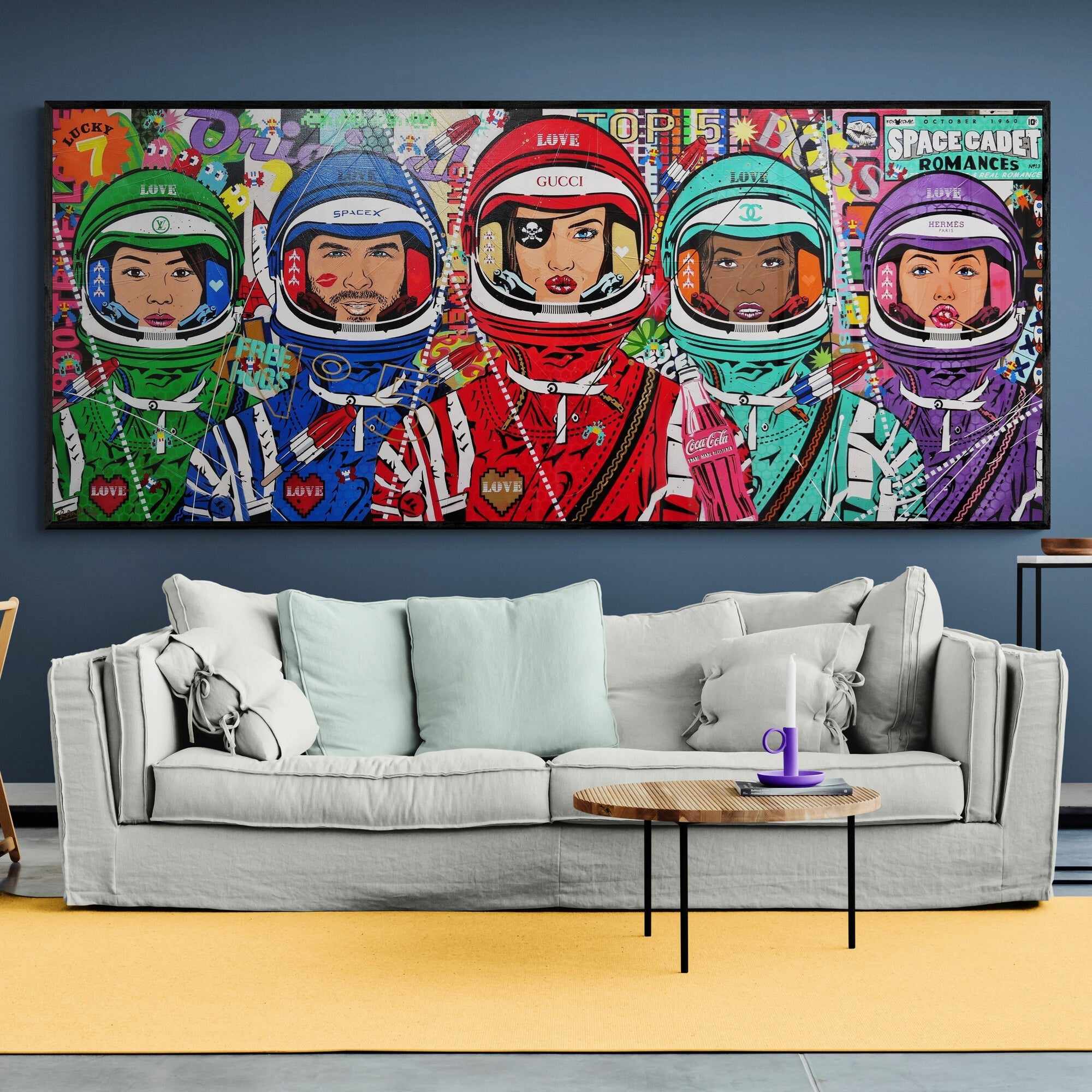 The 5th Element - Cadets 240cm x 100cm Space Cadet Textured Urban Pop Art Painting (SOLD)-Urban Pop Art-Franko-[huge]-[Australian]-[best Selling]-Franklin Art Studio