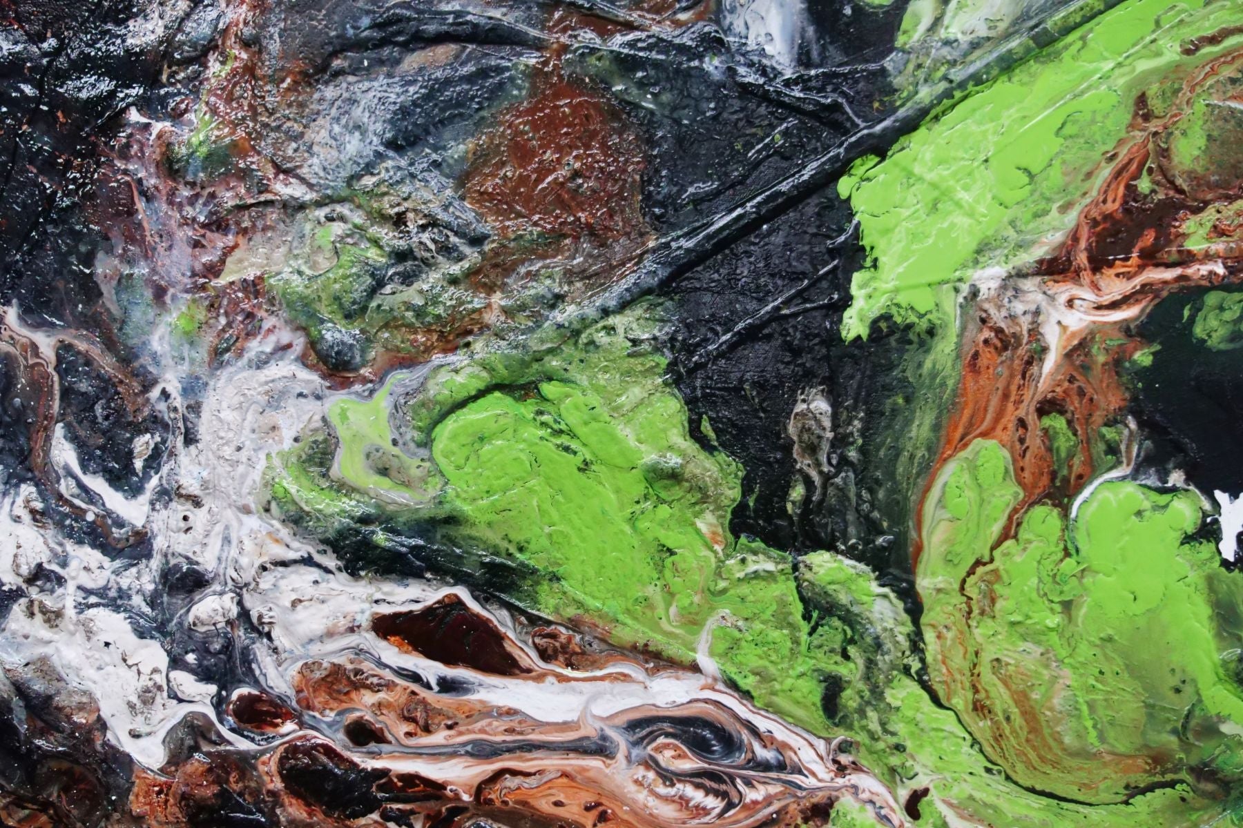 The Natural Earth 200cm x 80cm Green Textured Abstract Painting (SOLD)