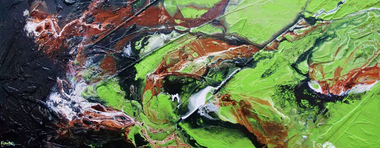 The Natural Earth 200cm x 80cm Green Textured Abstract Painting-Abstract-Franko-[Franko]-[Australia_Art]-[Art_Lovers_Australia]-Franklin Art Studio