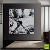 The One 150cm x 150cm Black White Textured Abstract Painting (SOLD)-Abstract-Franko-[Franko]-[huge_art]-[Australia]-Franklin Art Studio