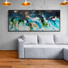 Turquoise Element 200cm x 80cm Textured Abstract Painting (SOLD)-Abstract-[Franko Artist]-[Gold Coast]-[Brisbane]-[Huge]-Franklin Art Studio