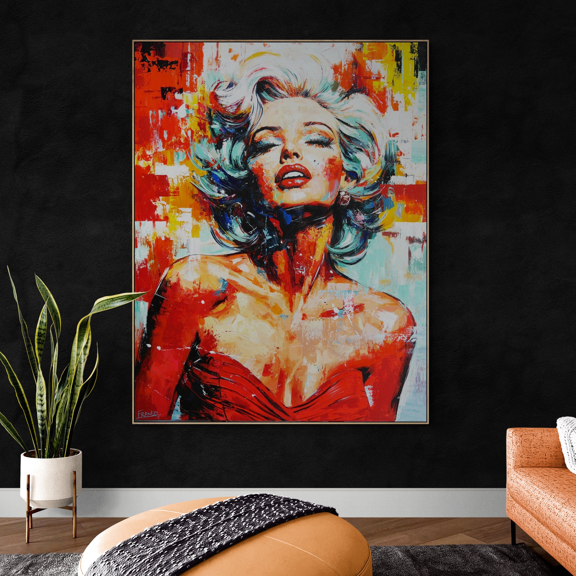 Scarlett Blonde 140cm x 180cm Marilyn Monroe Textured Abstract Realism Painting