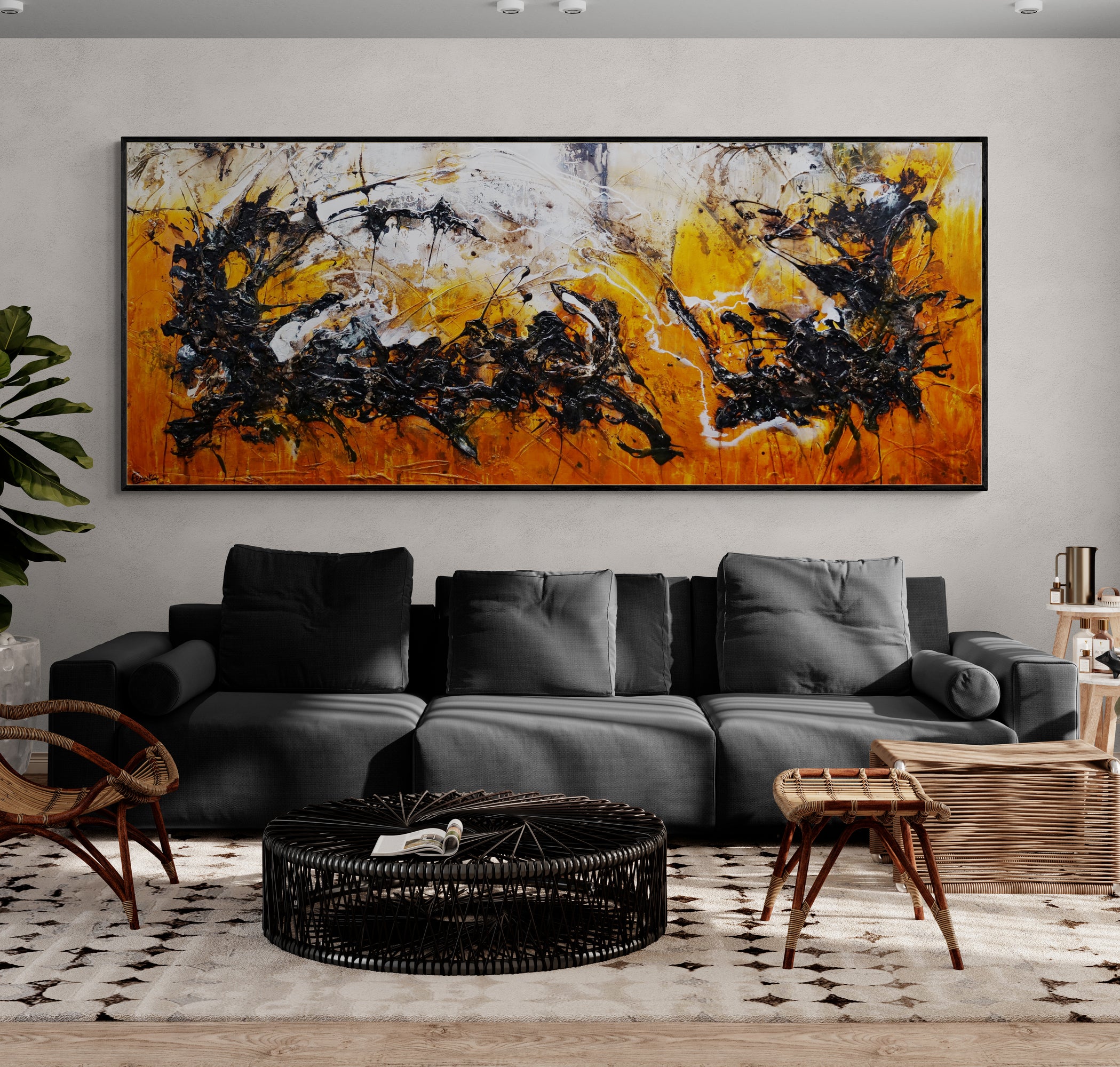 Sienna Reign 240cm x 100cm Textured Abstract Painting (SOLD)