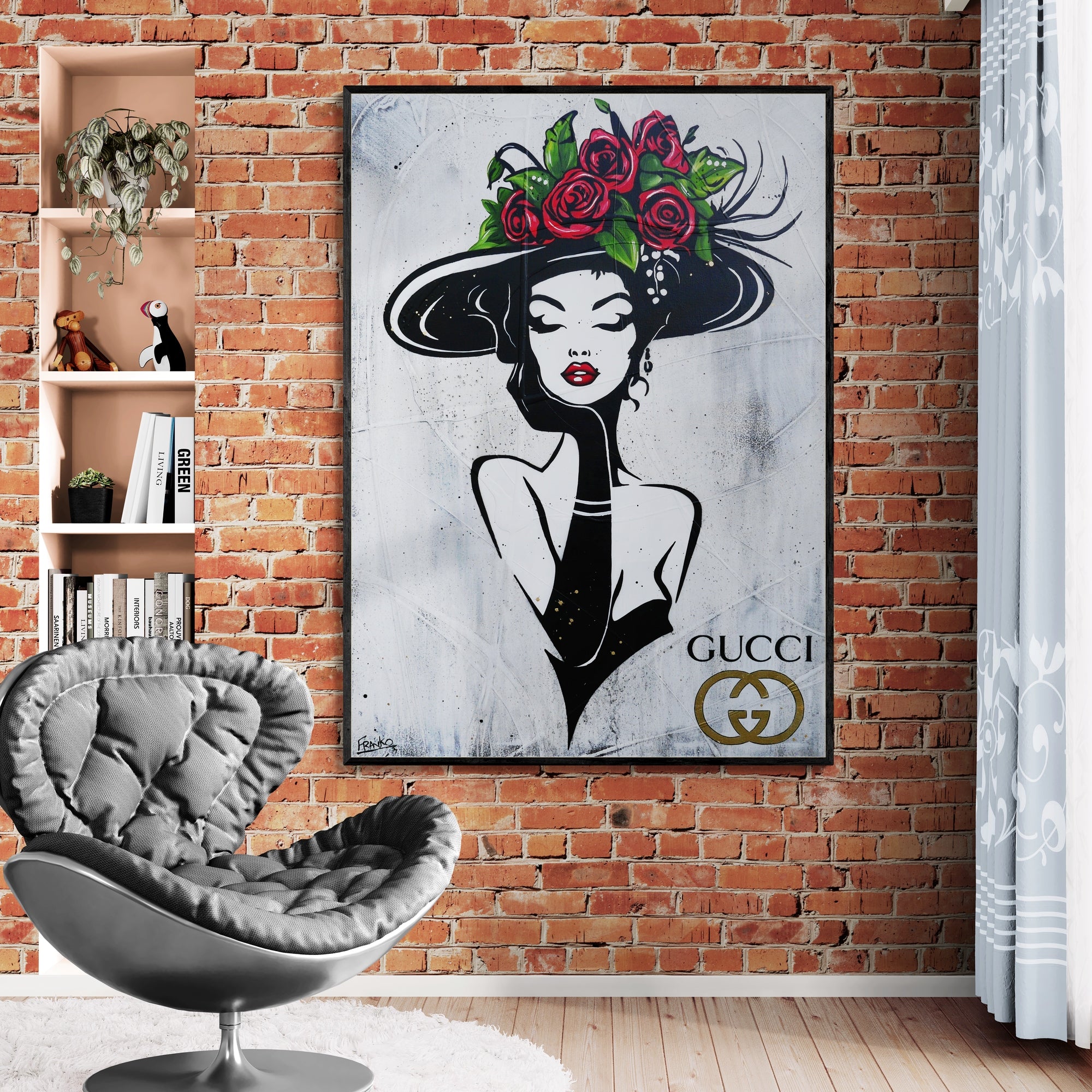 Roses Inc. 100cm x 140cm Textured Urban Pop Art Painting-Urban Pop Art-Franko-[huge]-[Australian]-[best Selling]-Franklin Art Studio