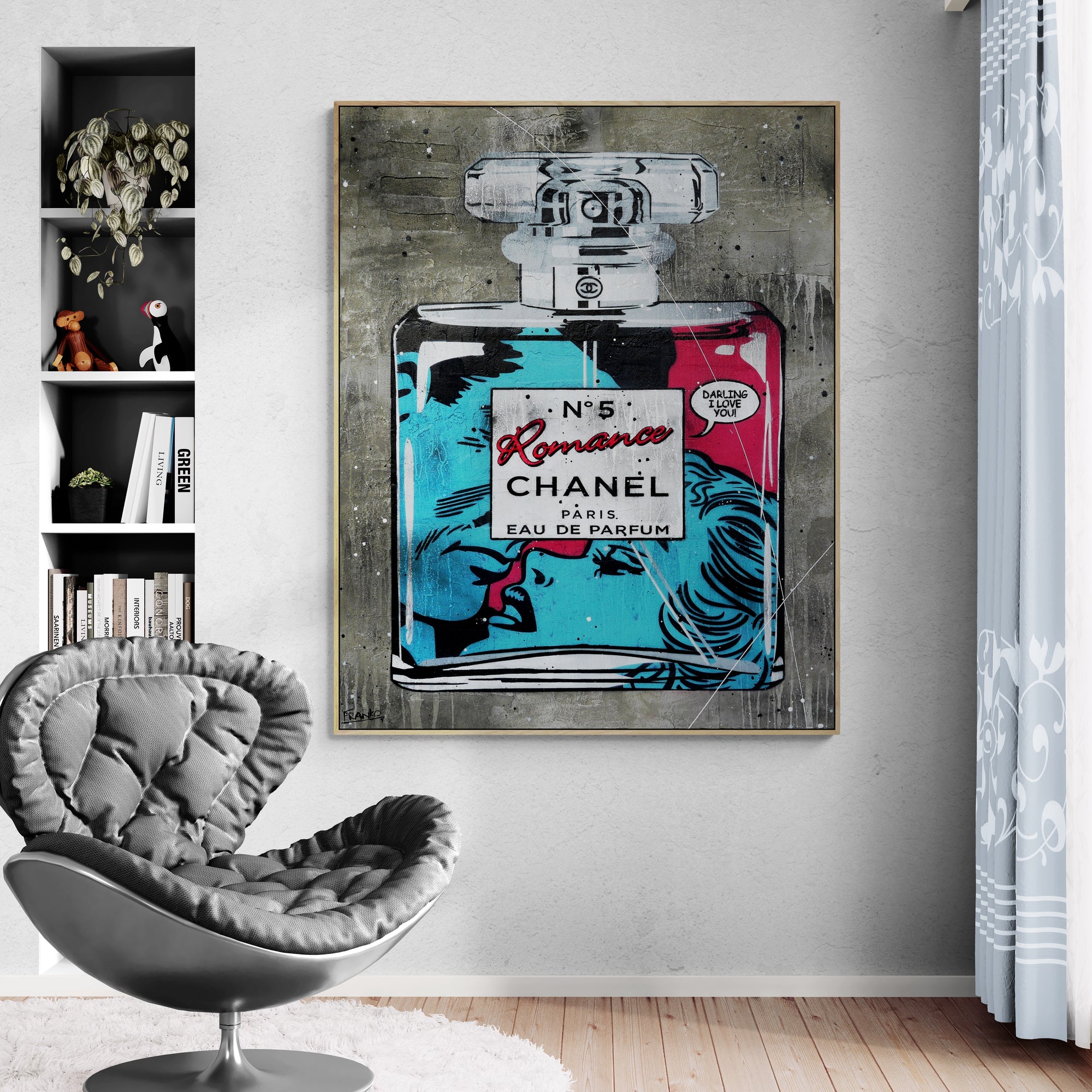 Romance in Paris 120cm x 150cm Perfume Concrete Textured Urban Pop Art Painting