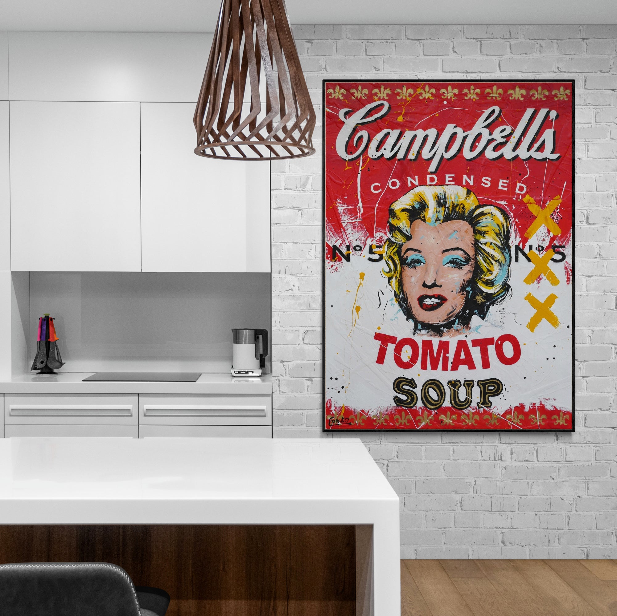 Campbell's Marilyn 100cm x 140cm Campbell's Soup Textured Urban Pop Art Painting