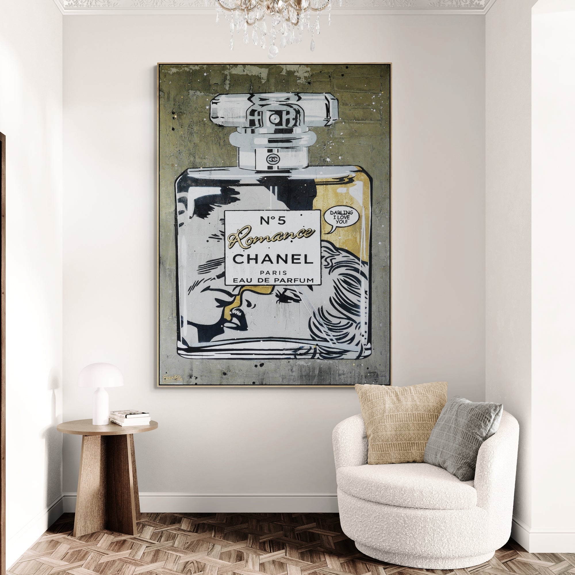 Golden Romance 100cm x 140cm Perfume Concrete Textured Urban Pop Art Painting